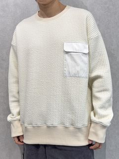 STRIPE QUILTING DROP TRAINER / RC37-C-003 / ストライプキルティングトレーナー / オフホワイト