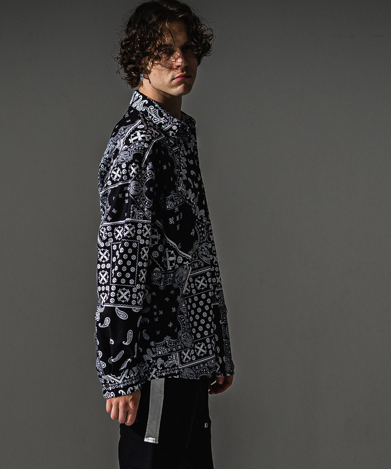 BANDANA JACK SHIRTS / RC41-SH-002 / オーバーサイズペイズリーシャツ / ブラックバンダナ (8月下旬入荷予定)