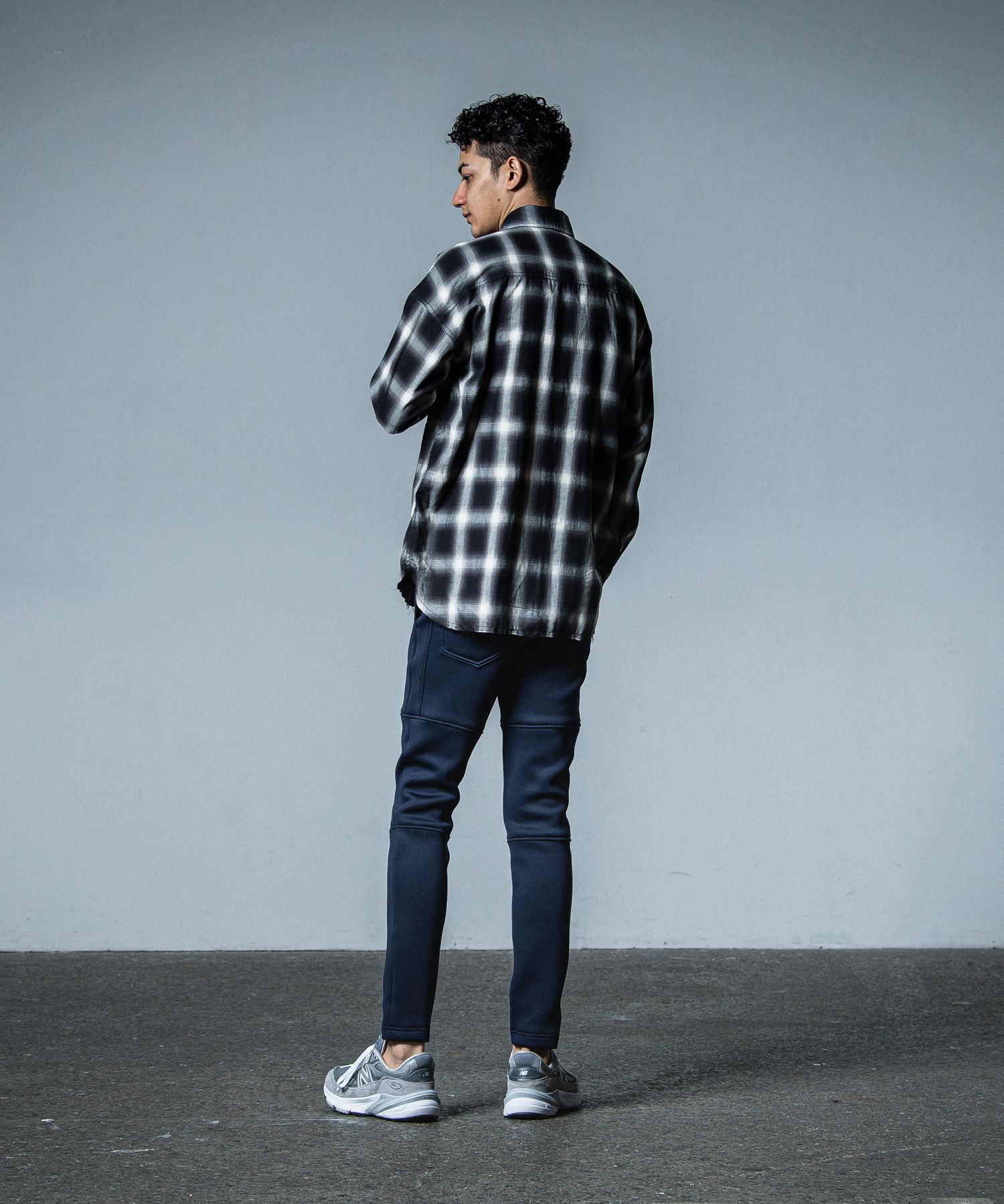 OVER GOWN CHECK SHIRTS / RC33-SH-003 / オーバーガウンチェックシャツ / ブラック