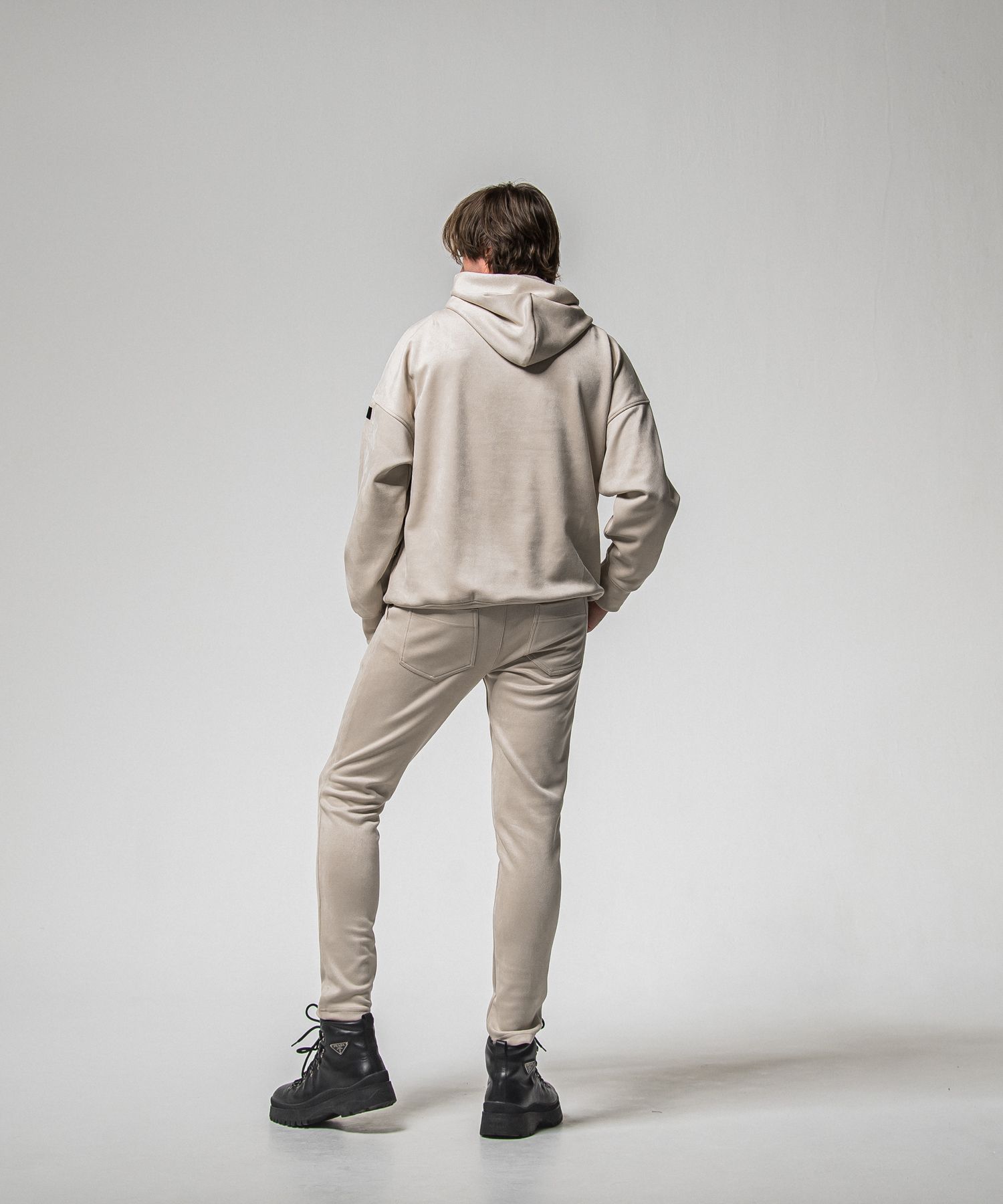 SUEDE LOOSE HOODIE / RC38-C-006 / スエードパーカー / グレージュ (1月上旬入荷予定)