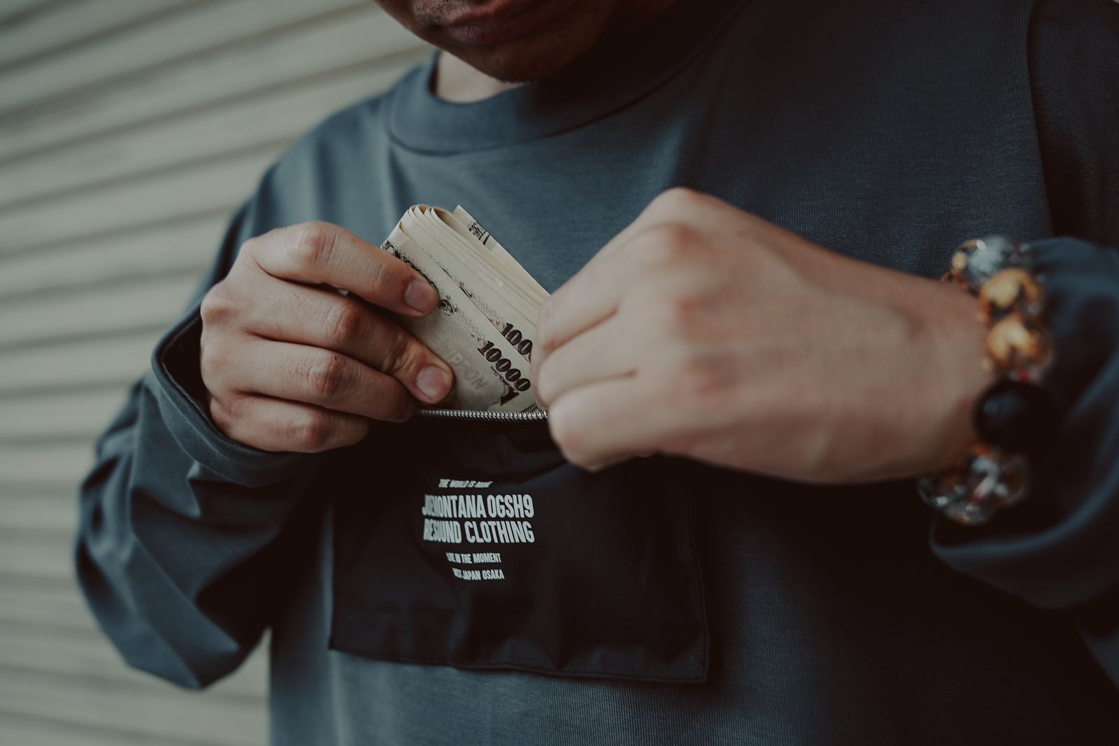 JOEMONTANA×RESOUND コラボロングスリーブポケットビッグTシャツ / RCJ-T-001 / グレー
