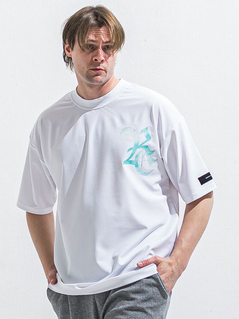 RC RUSH OVER T / RC40-T-009 / RCロゴラッシュガードビッグTシャツ / ホワイト×ブルーグリーン (6月上旬入荷予定)