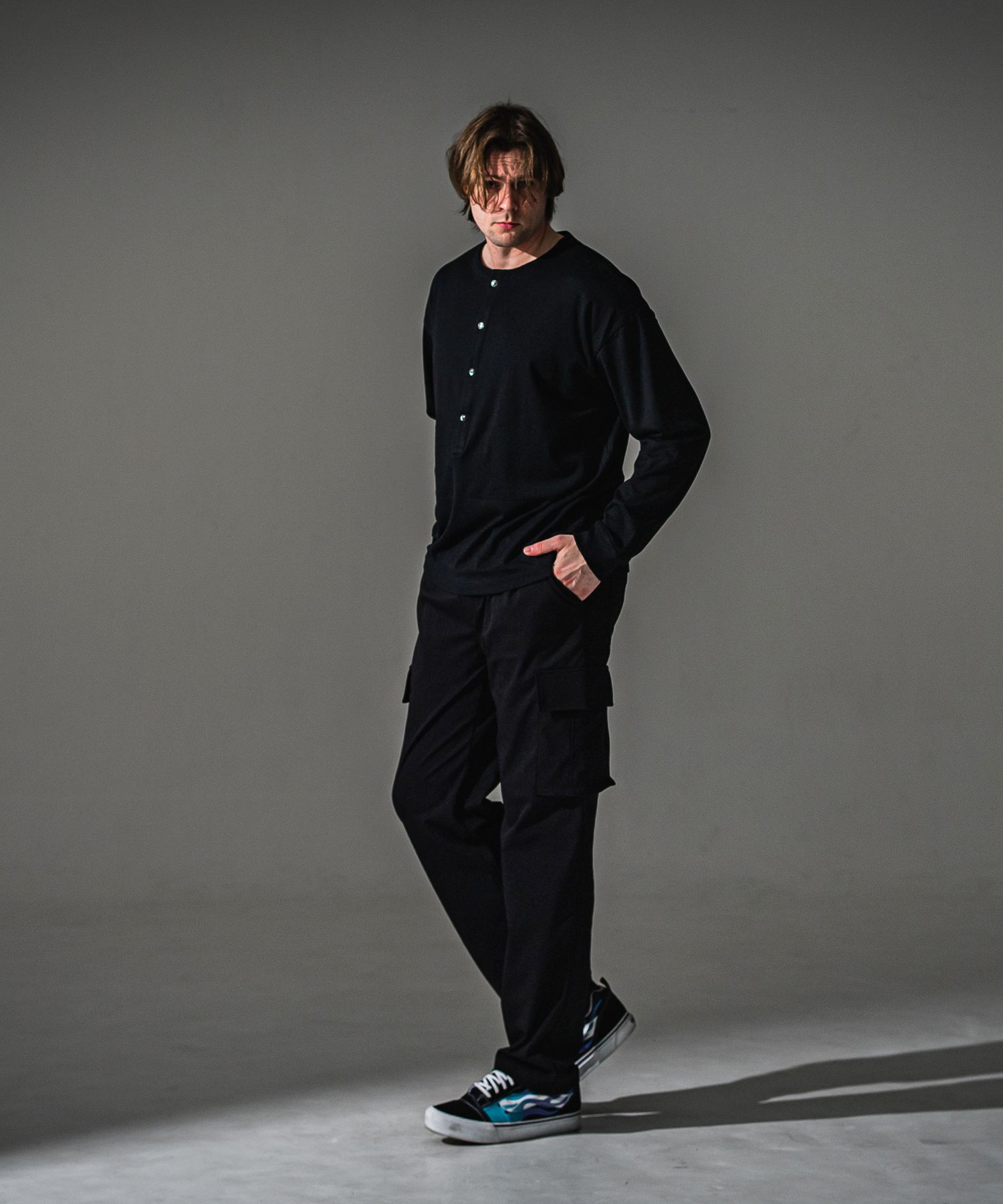 HEAD CARGO / RC41-ST-043 / カーゴセミワイドタックパンツ / ブラック (8月中旬入荷予定)