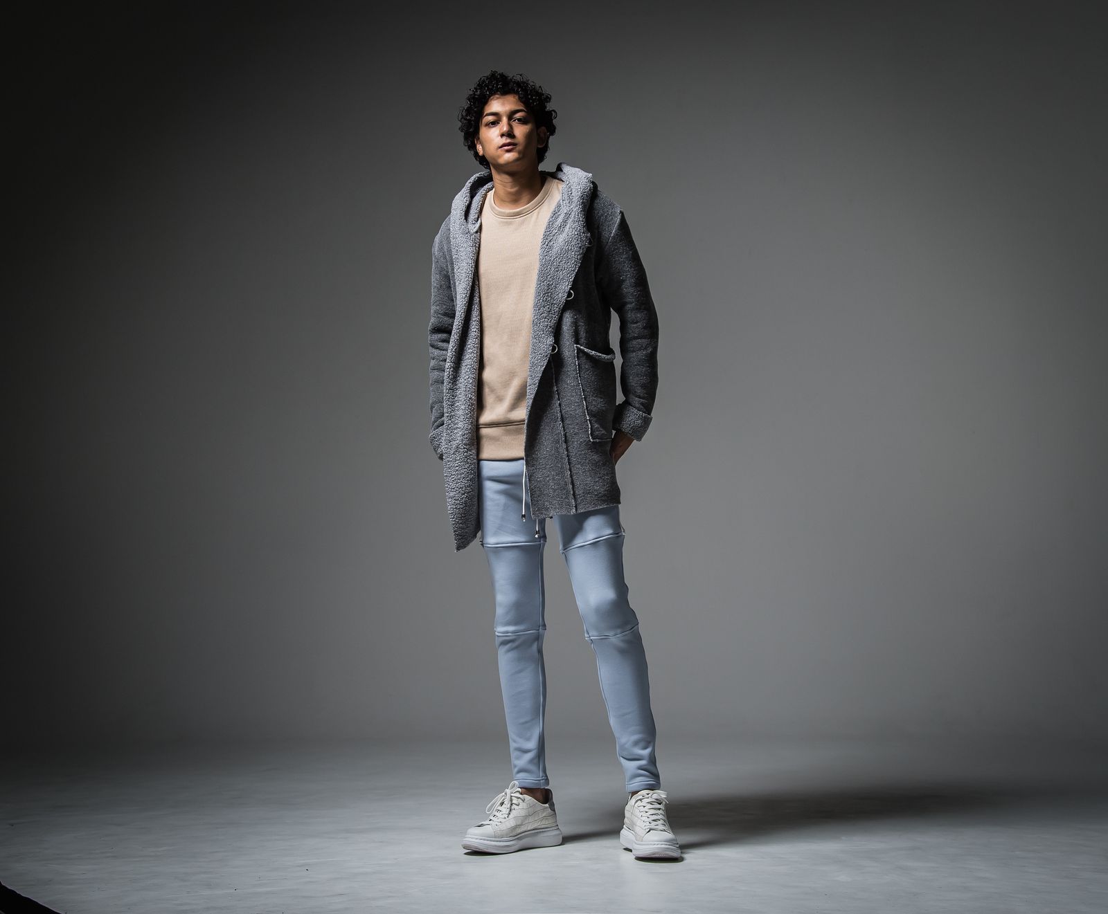 BOA HOODIE COAT / RC30-C-007 / ボアフーディーコート / グレー