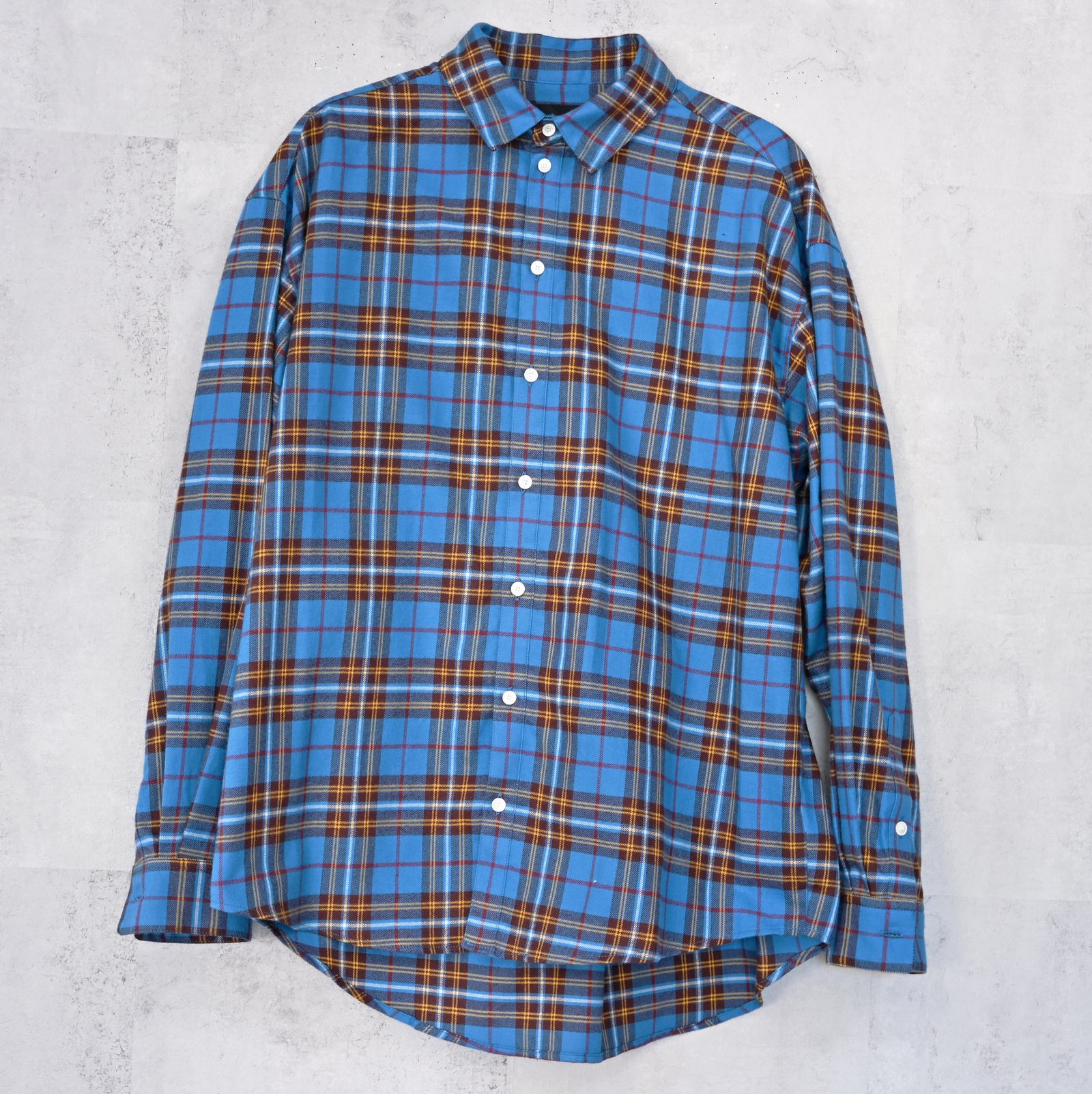 FLANNEL JACK SHIRTS / RC42-SH-001 / オーバーサイズフランネルチェックシャツ / ブルー (1月上旬入荷予定)