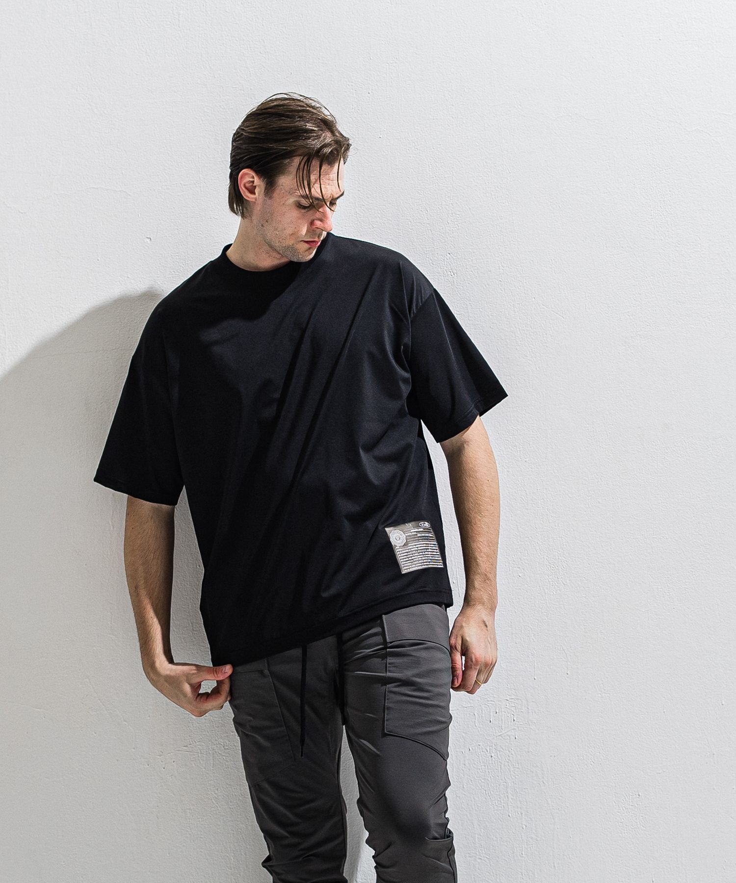 WILL OVER NYLON T / DP1-T-002 / ウィルプリントナイロンビッグTシャツ / ブラック (4月上旬入荷予定)