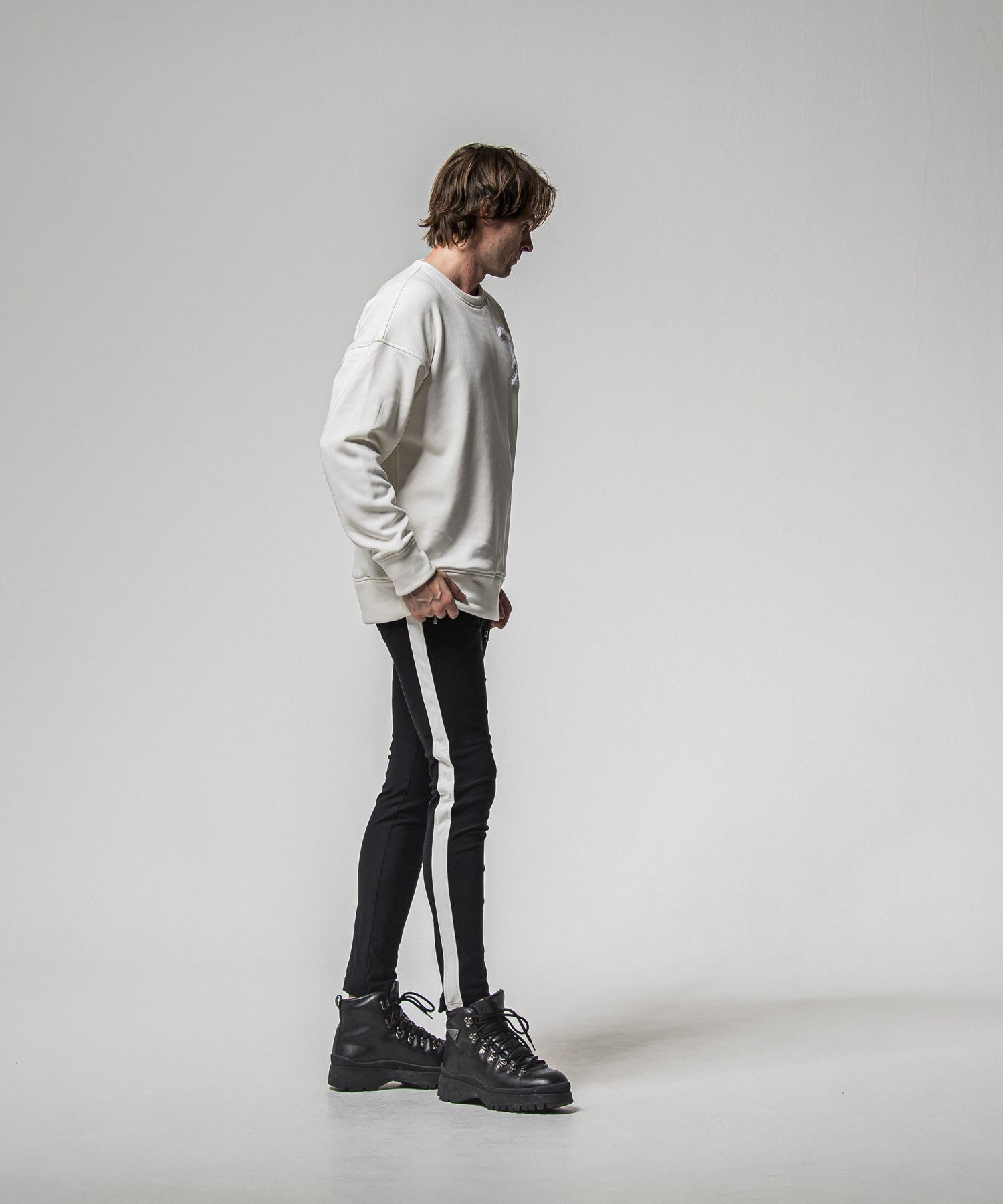 RC CHENILLE VELOURS FLEECE DROP TRAINER / RC38-C-004 / 裏起毛刺繍ワッペントレーナー / ホワイト (11月上旬入荷予定)