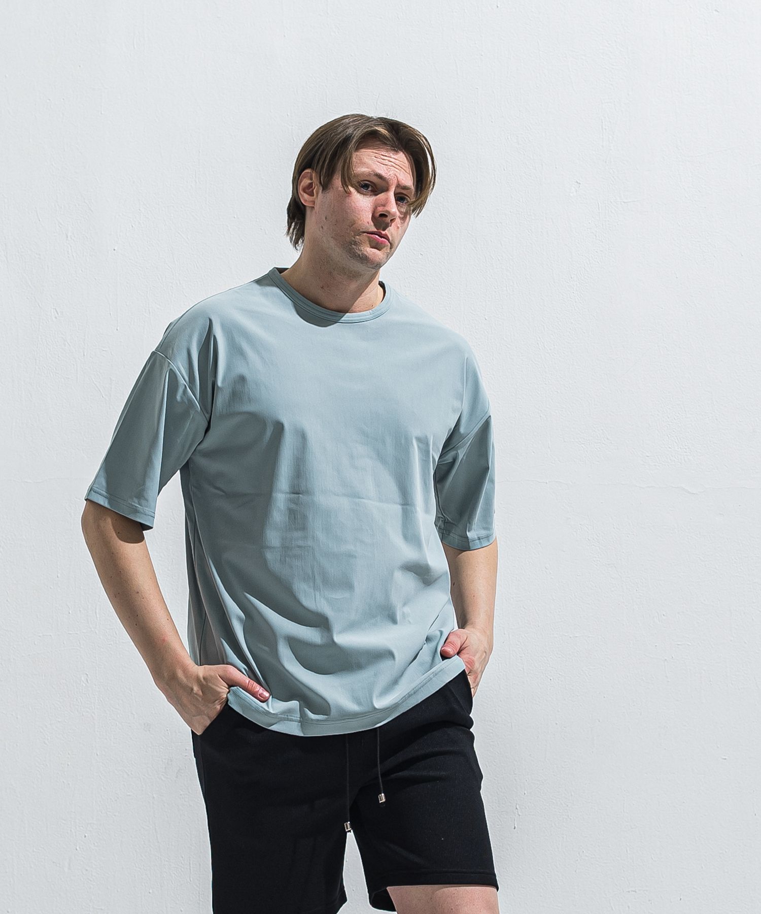 NYLON OVER T / RC40-T-003 / ナイロンビッグTシャツ / アクア (5月中旬入荷予定)