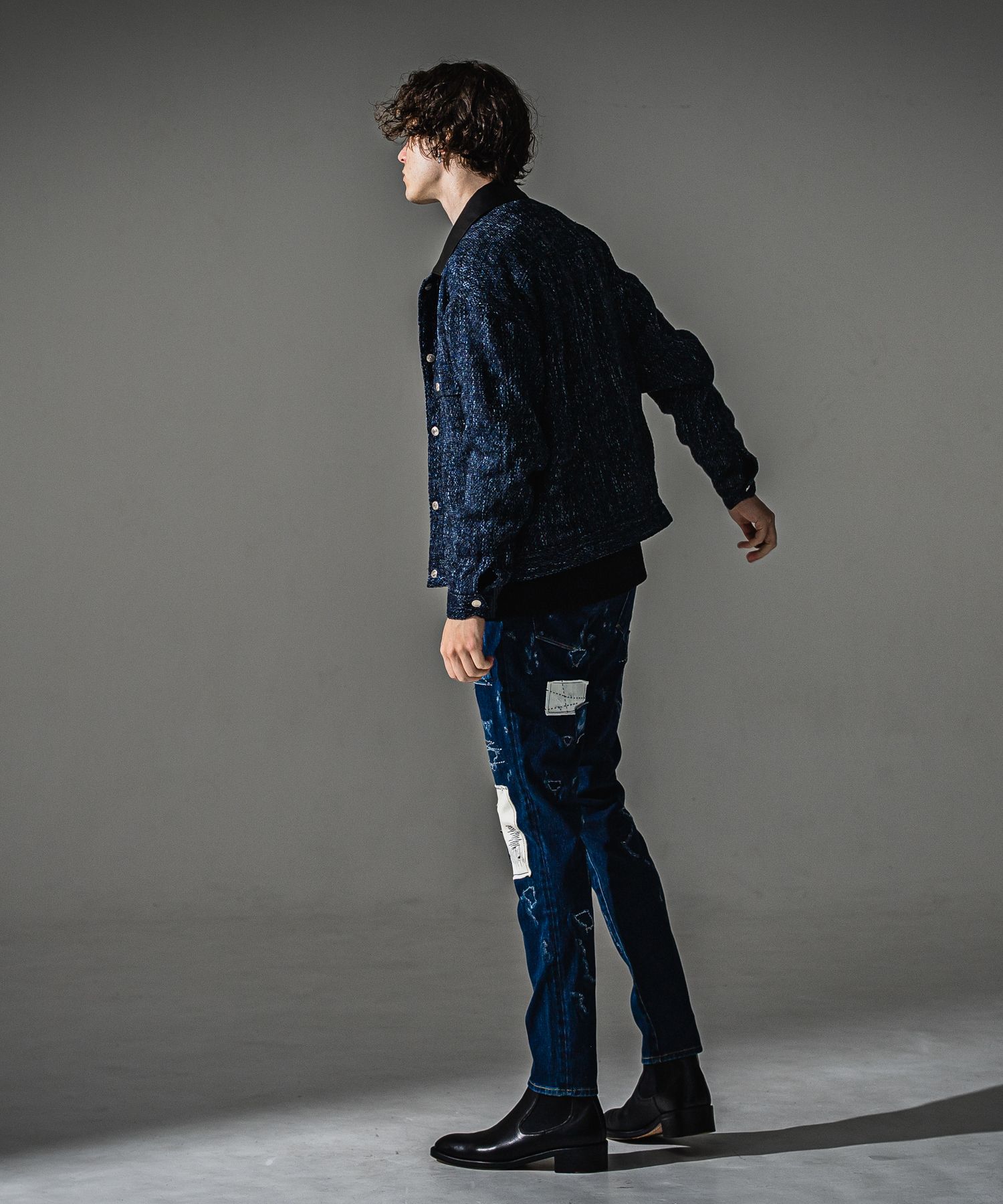 KNT LOOSE TRAINER / RC41-C-002 / コットンニットトレーナー / ブラック (9月上旬入荷予定)