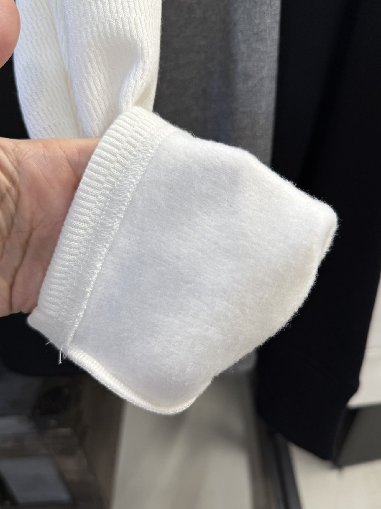 VELOURS FLEECE THERMAL HENRY / RC38-C-003 / 裏起毛サーマルヘンリーネックロングTシャツ / ホワイト (10月中旬入荷予定)