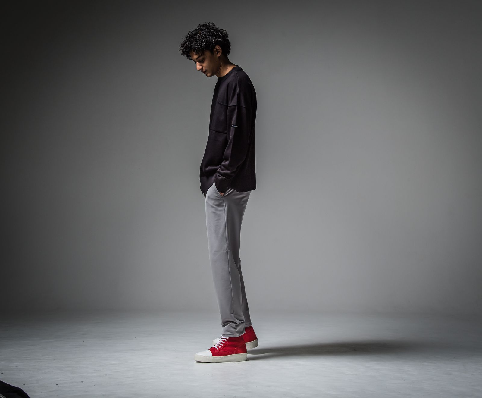 POCKET OVER SWEATER / RC30-K-002 / ポケットルーズニット / ブラック