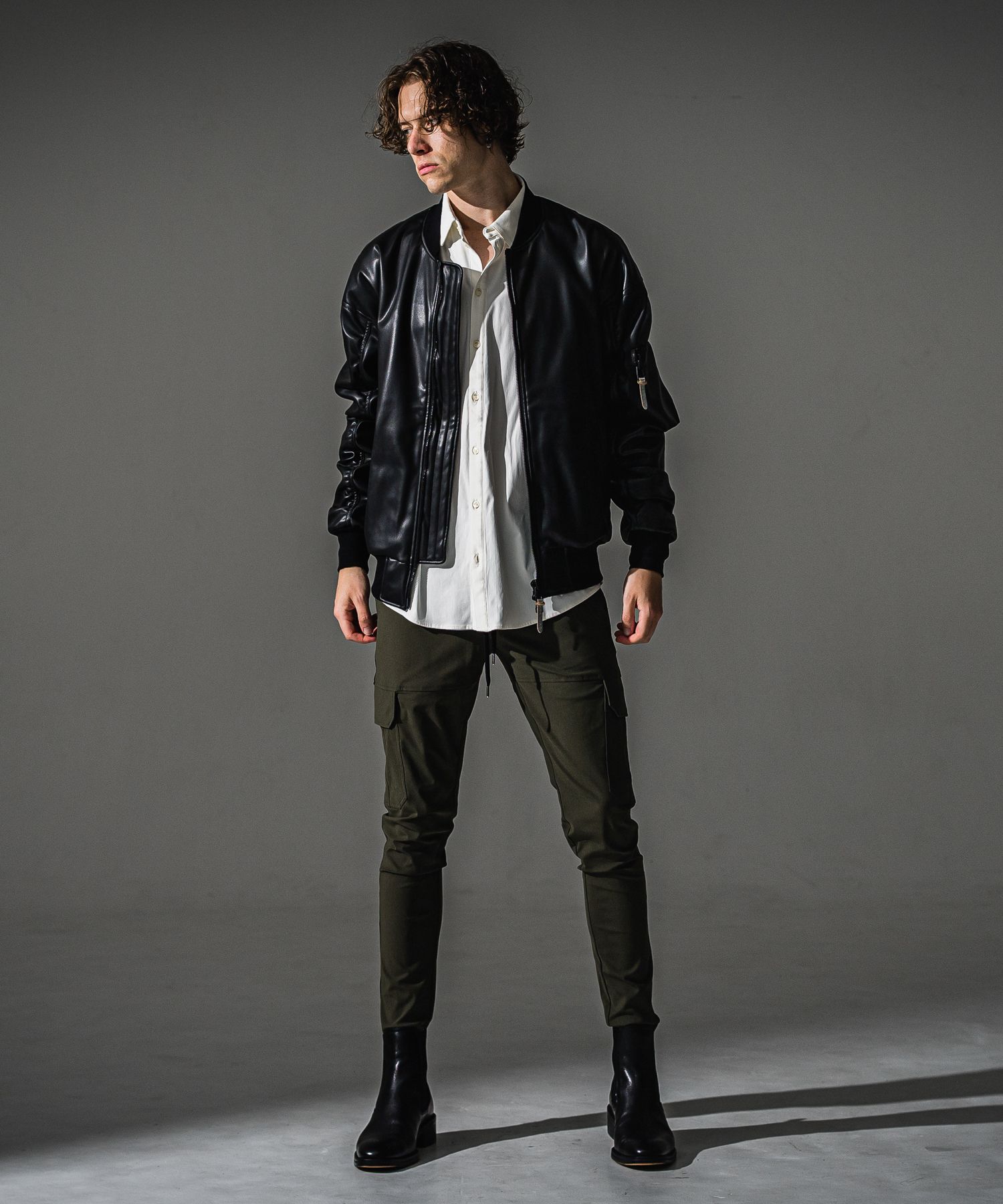 NYLON JACK SHIRTS / RC41-SH-001 / オーバーサイズナイロンシャツ / ホワイト (7月下旬入荷予定)