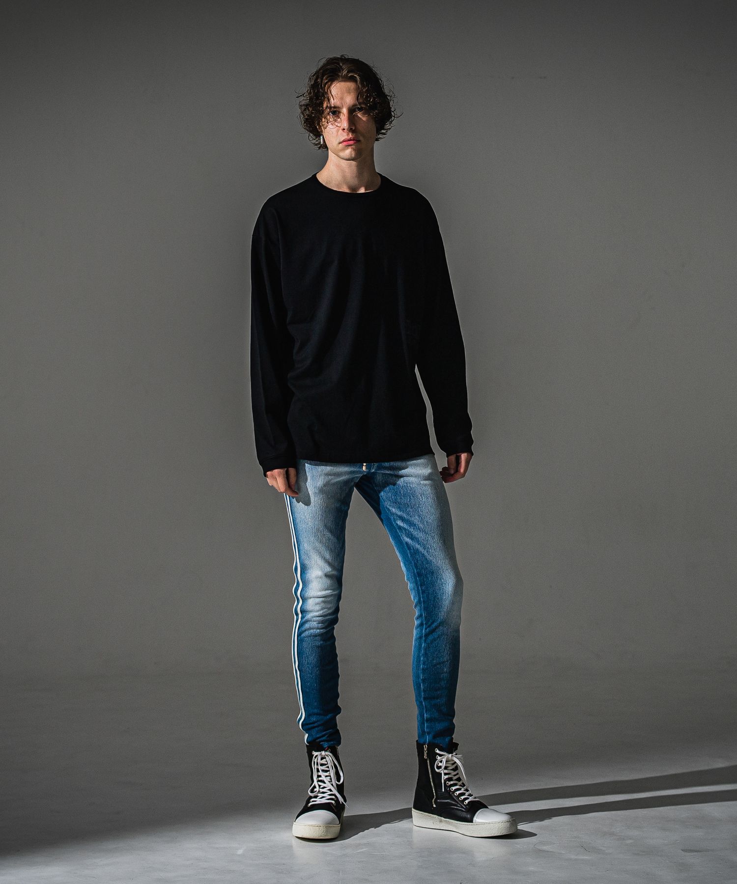 EX DENIM JERSEY BLIND LINE PT / RC41-ST-008D / デニムジャージラインパンツ / ライトインディゴ (9月上旬入荷予定)