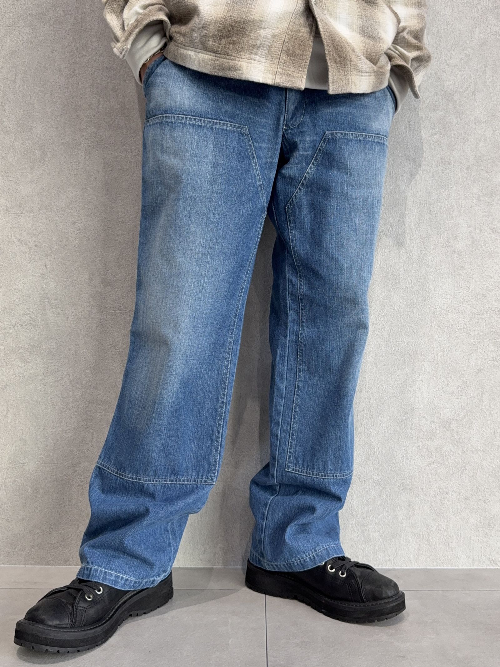 DOUBLE KNEE PT / RC39-ST-041 / ダブルニーワイドデニムパンツ / ライトインディゴ