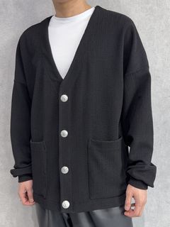 BLISTER KNIT C/D / RC39-C-005 / ブリスターニットカーディガン / ブラック
