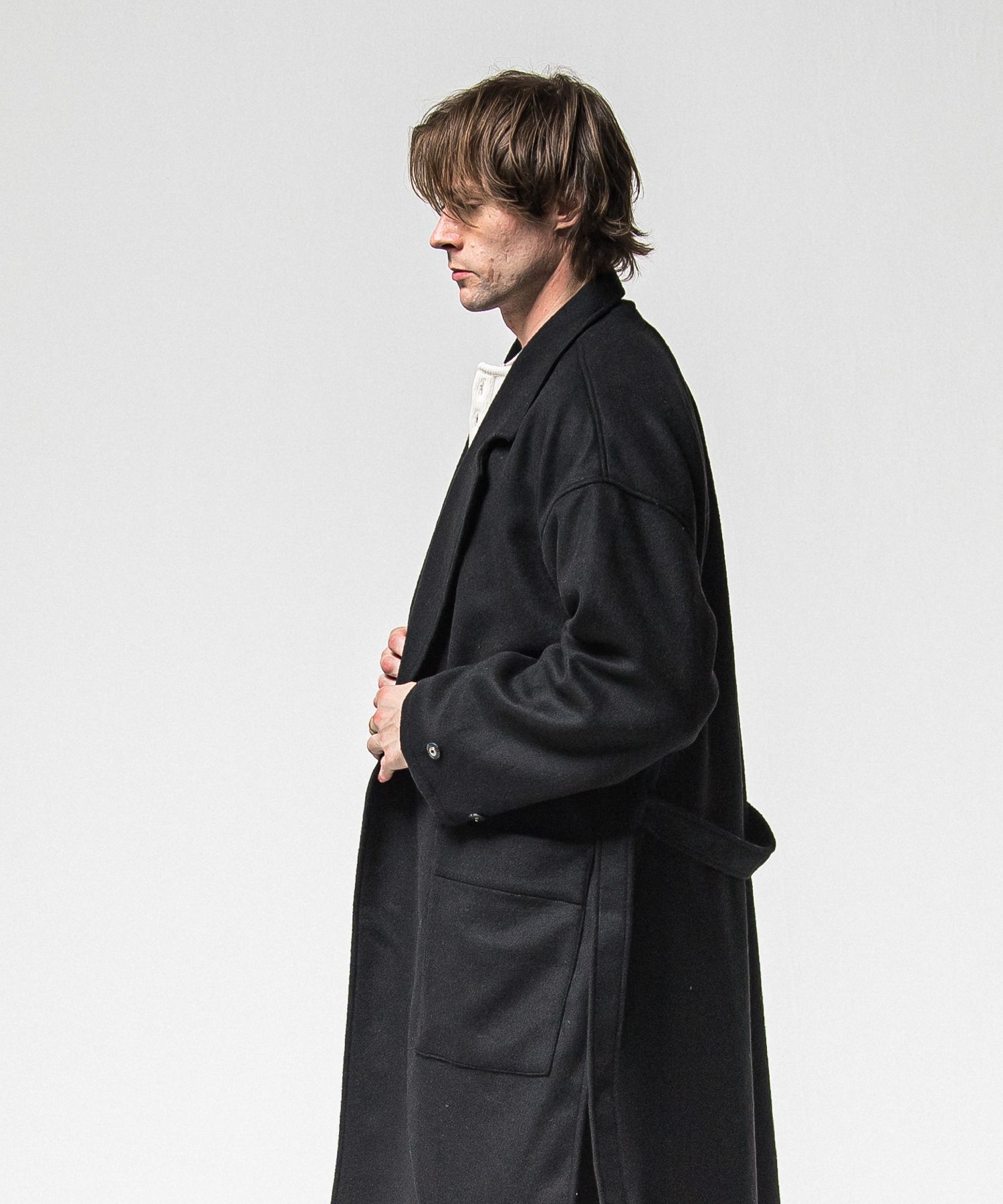 GOWN OVER COAT / RC38-JK-004 / オーバーサイズガウンコート / ブラック (11月上旬入荷予定)