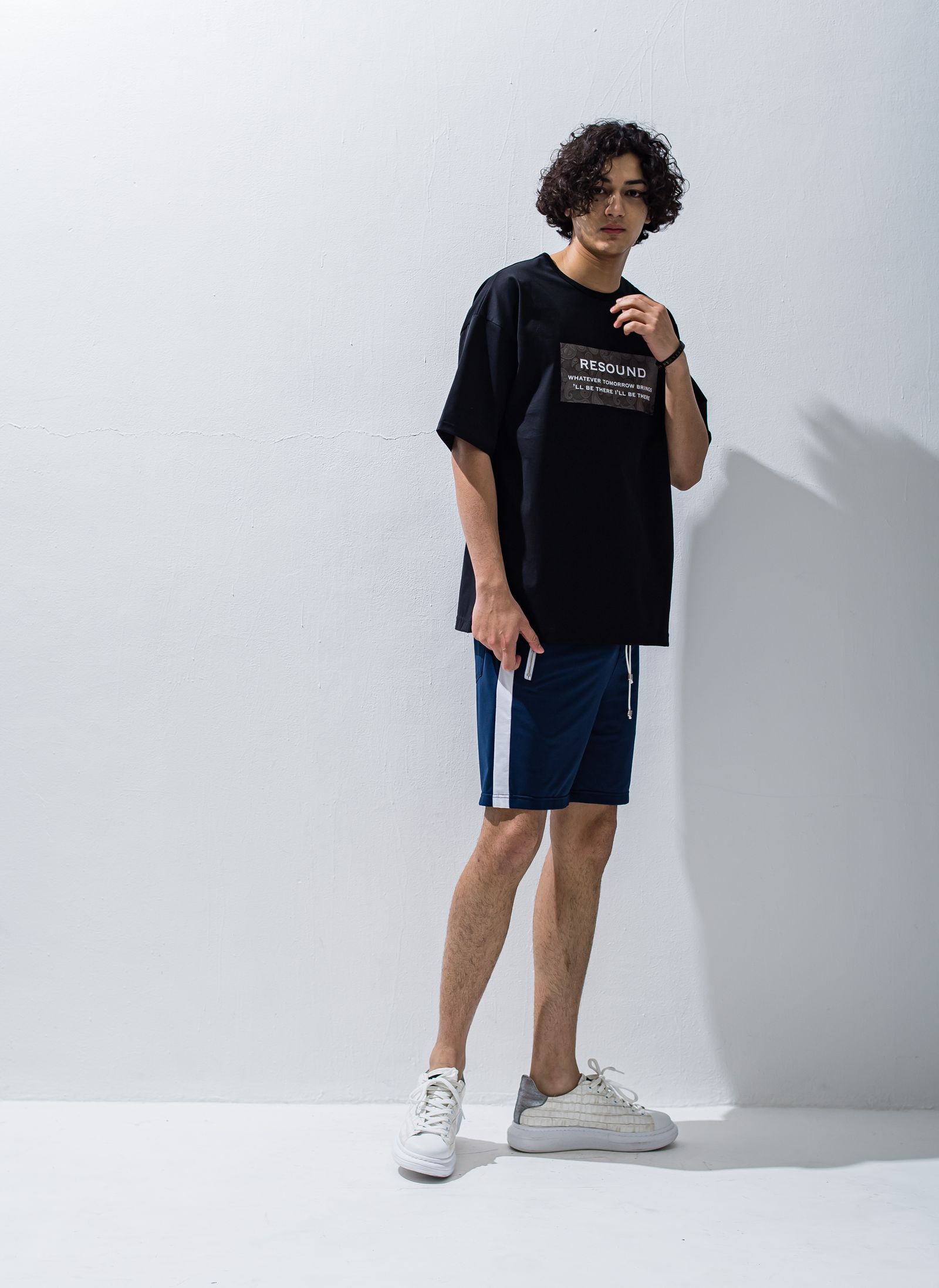 BANDANA BOX ROGO OVER TEE / RC28-T-003 / ボックスロゴビッグTシャツ / ブラック