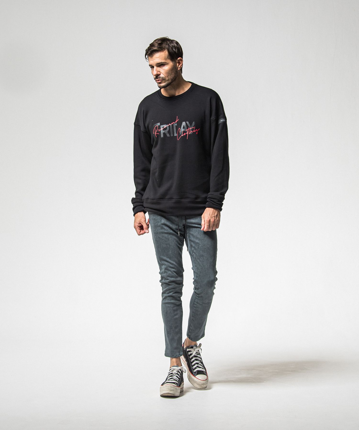 MICK DENIM JERSEY / BASIC-ST-020 / デニムジャージテーパードパンツ / ピグメントブラック (12月上旬入荷予定)