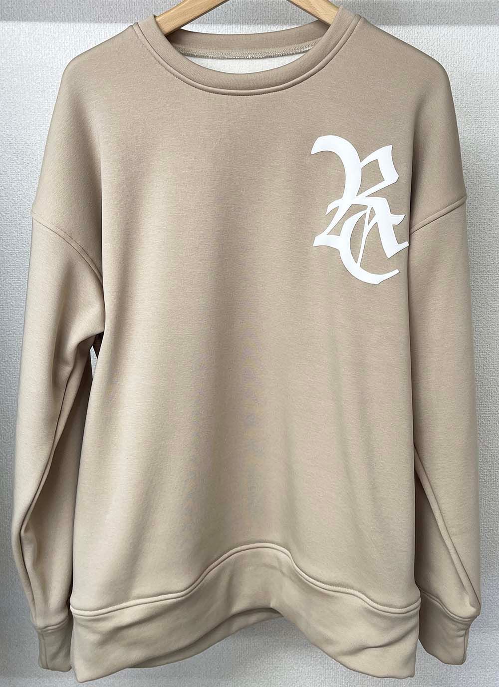 RC VELOURS FLEECE DROP TRAINER / RC26-C-003 / 裏起毛RCロゴトレーナー / ベージュ