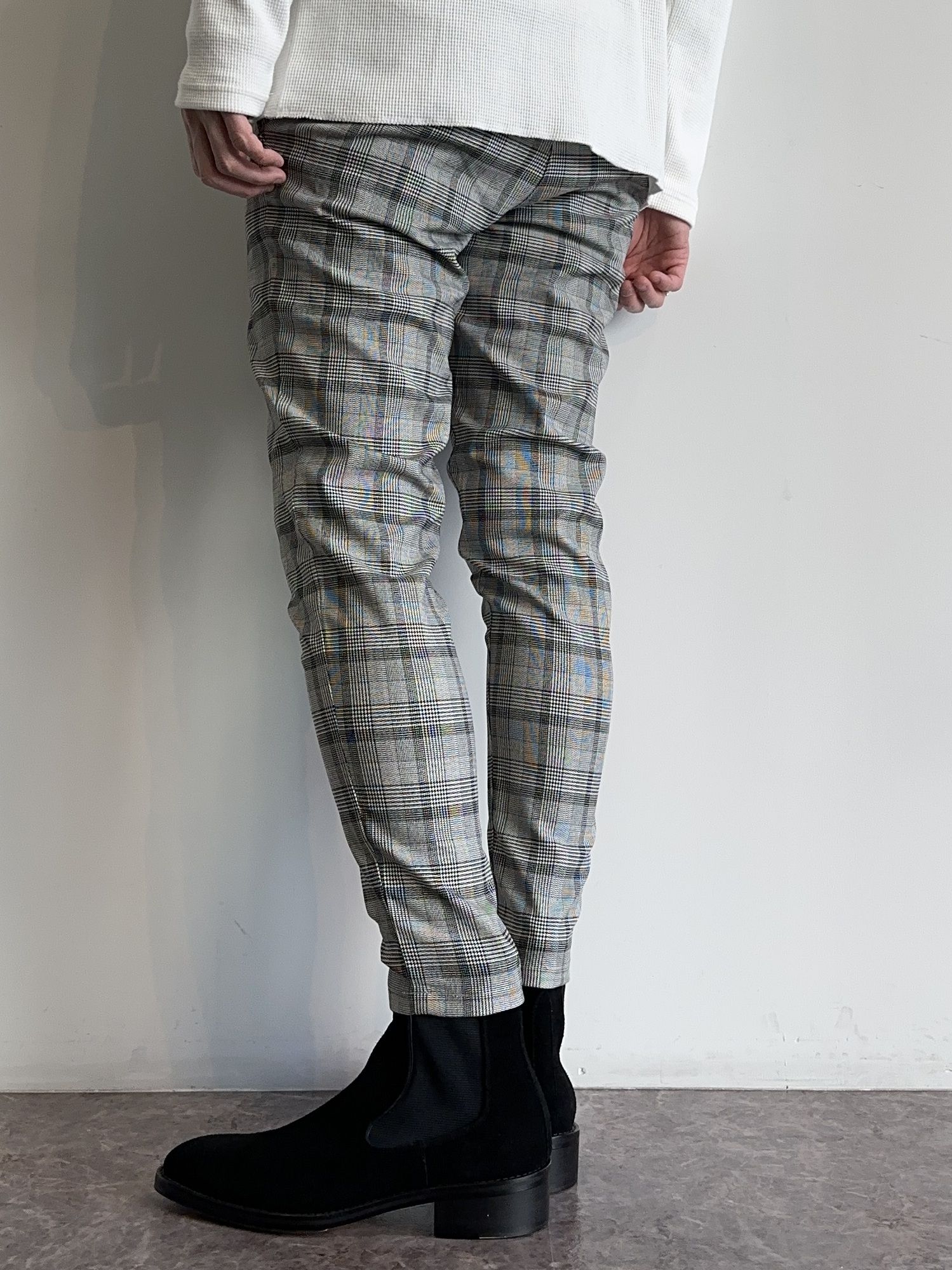 PAT TIGHT EASY PANTS / RC31-ST-037 / ベルト付きイージーパンツ / グレンチェック