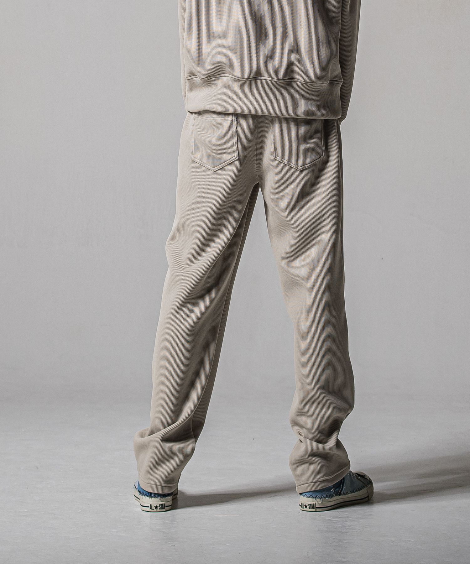 AZE WIDE TUCK PANTS / RC39-ST-016WT2 / 高機能畦編みニットワイドタックパンツ / グレージュ (1月中旬入荷予定)