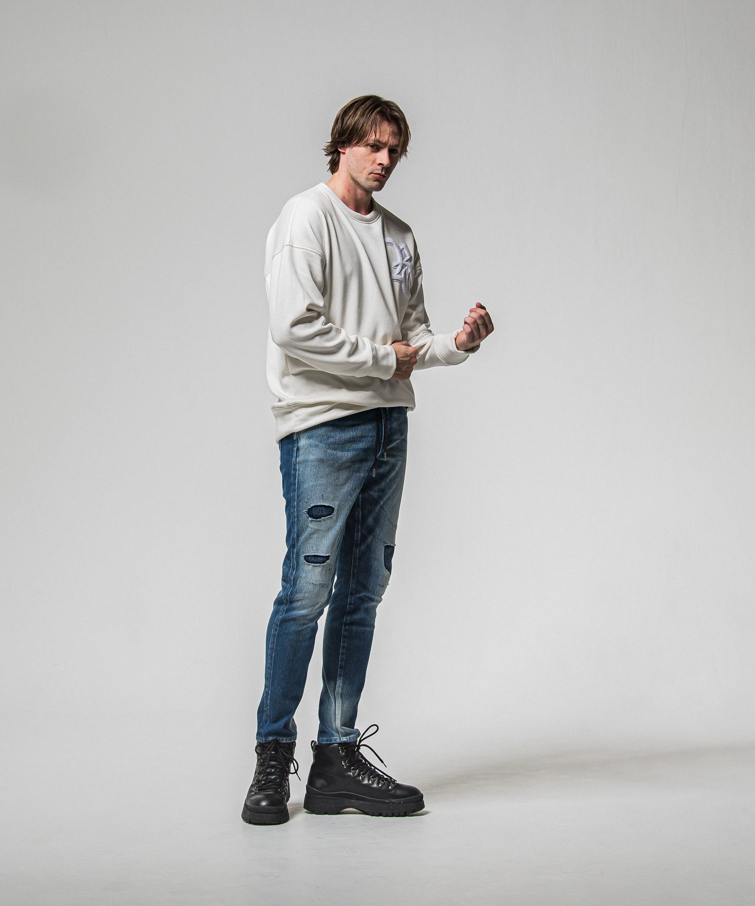 MICK DENIM JERSEY / RC38-ST-020 / デニムジャージテーパードパンツ / インディゴユーズド (12月上旬入荷予定)
