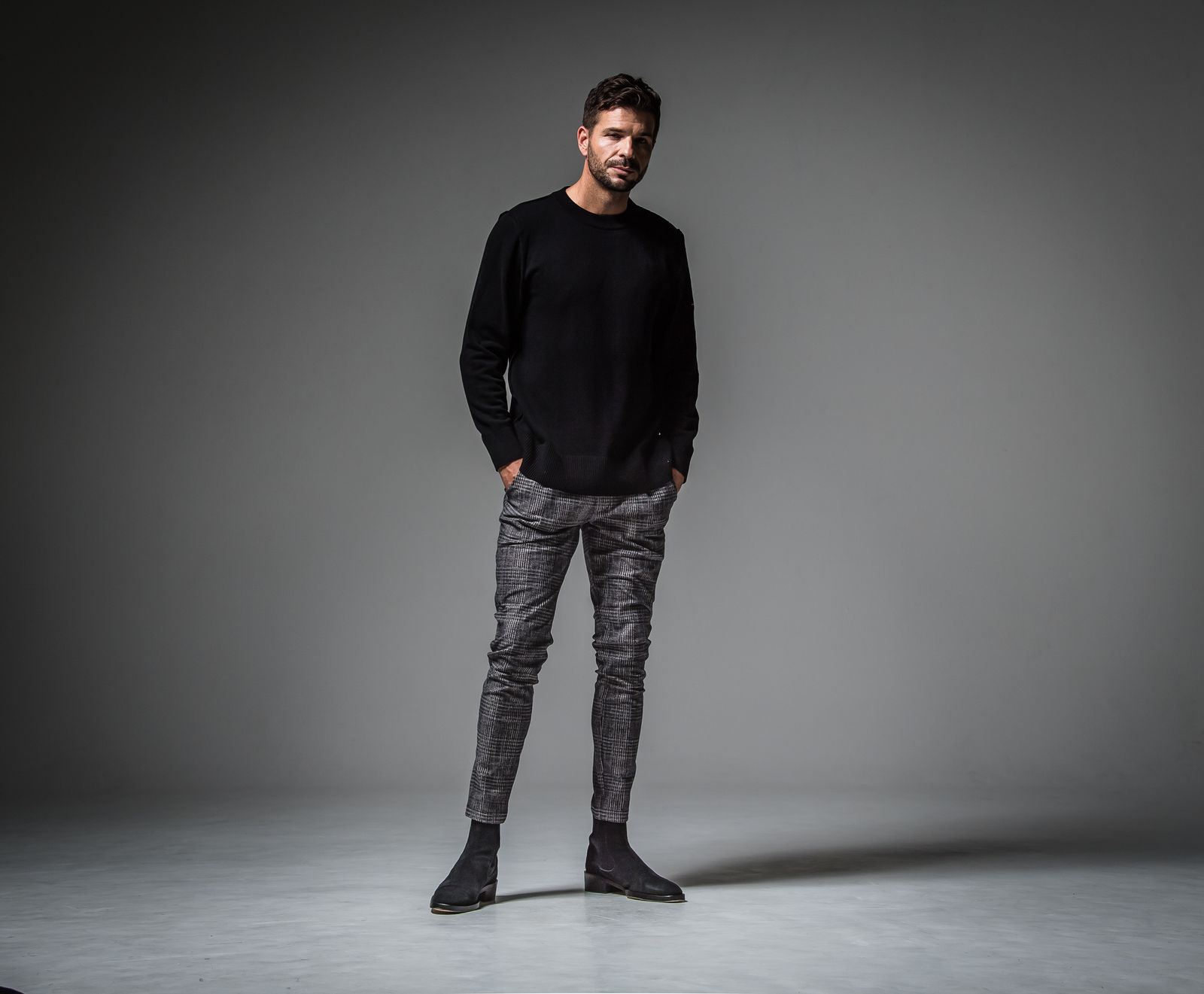 CHRIS EASY HEAT TUCK PANTS / RC30-ST-016HT / 裏起毛タックパンツ / グレンチェック