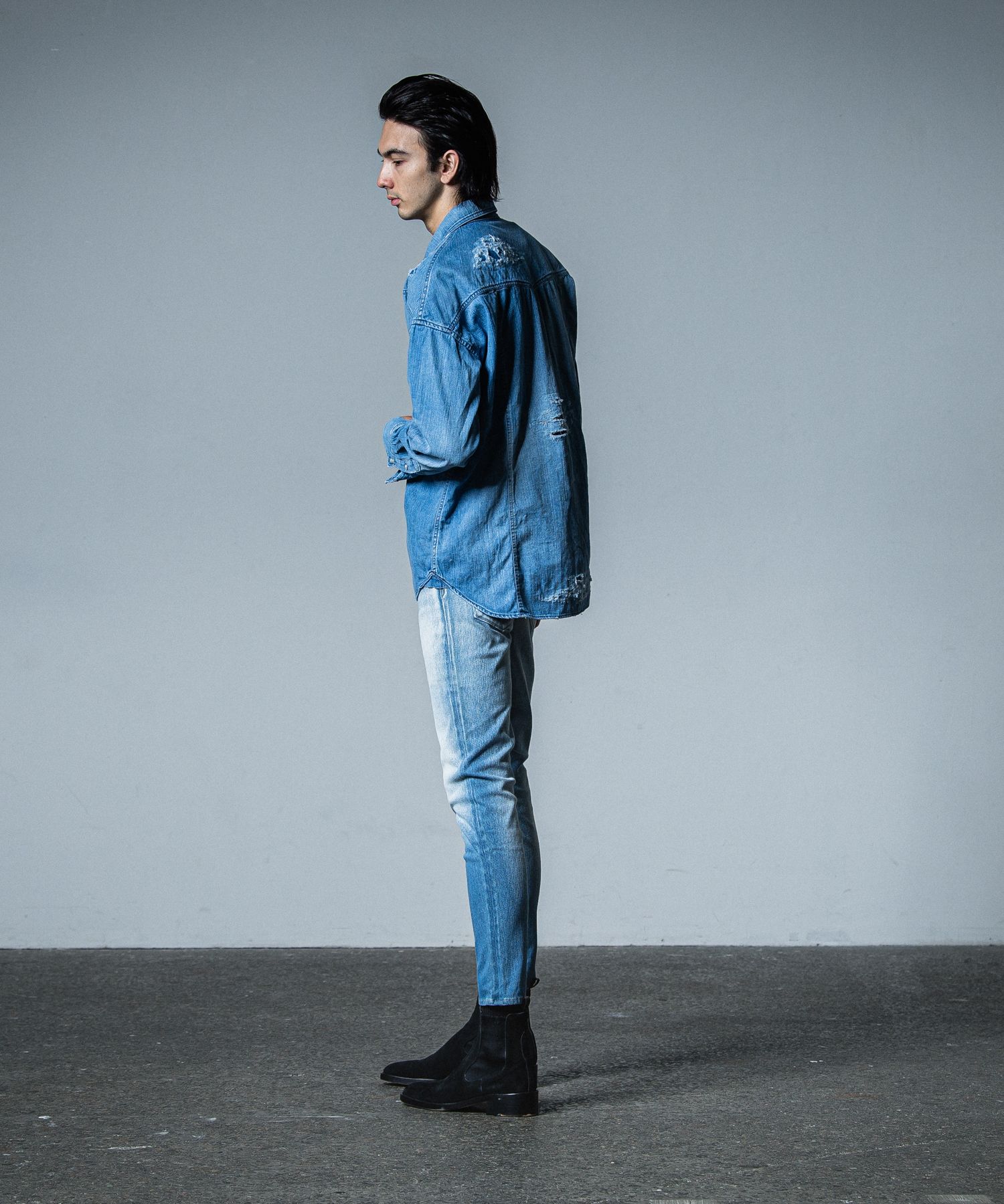 MICK DENIM JERSEY / RC33-ST-020 / デニムジャージテーパードパンツ / インディゴユーズド