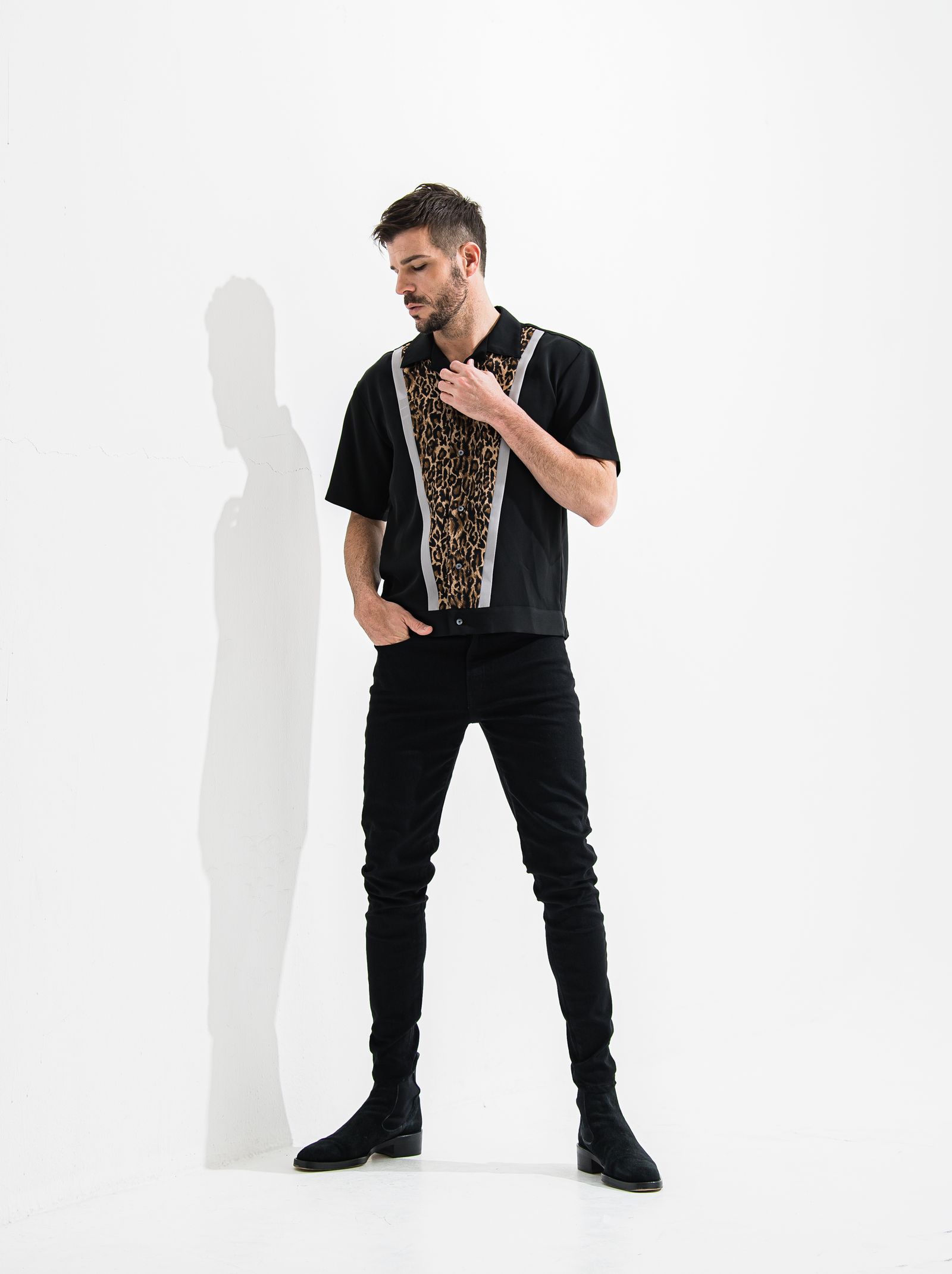 ROCKA LEOPARD HALF SLEEVE SHIRT / OR2-SH-001 / 半袖シャツ / ブラック×ブラウンレオパード (6月中旬入荷予定)