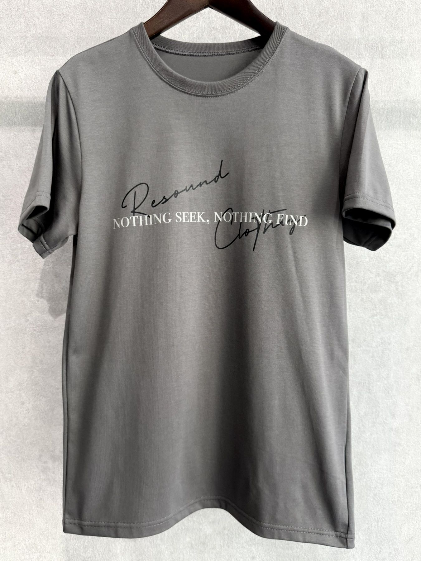 NSNF BASIC TEE / RC35-T-003 / メッセージロゴジャストTシャツ / グレー