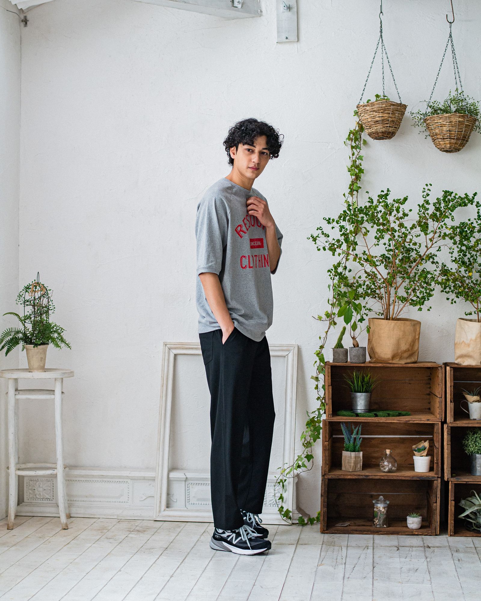 CHRIS EASY WIDE TUCK PANTS / RC32-ST-016WT / ワイドタックパンツ / ブラック