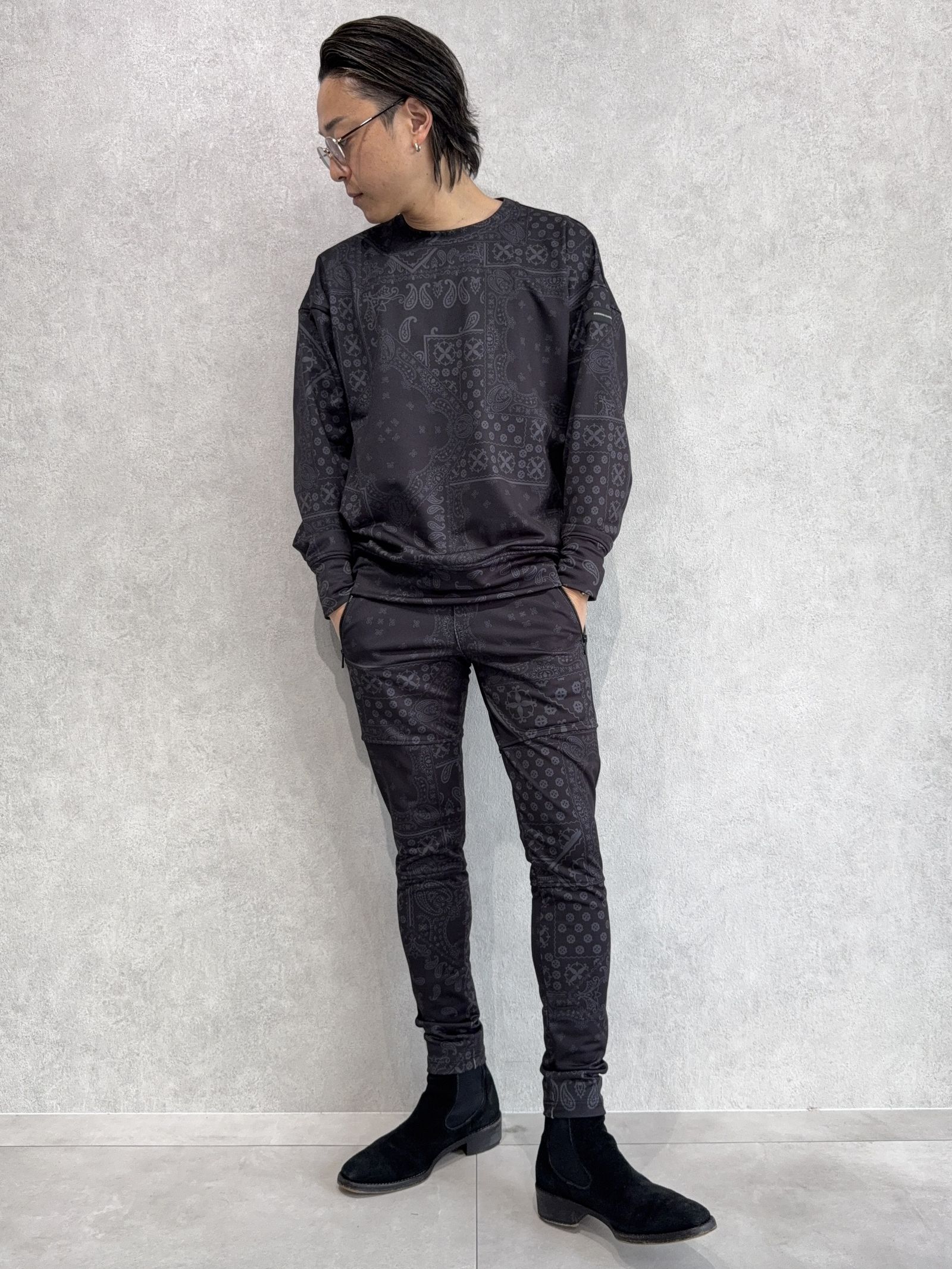 JOHNSON LINE HEAT PT / RC38-ST-009H / 裏起毛ジョンソンラインパンツ / ペイズリーブラック