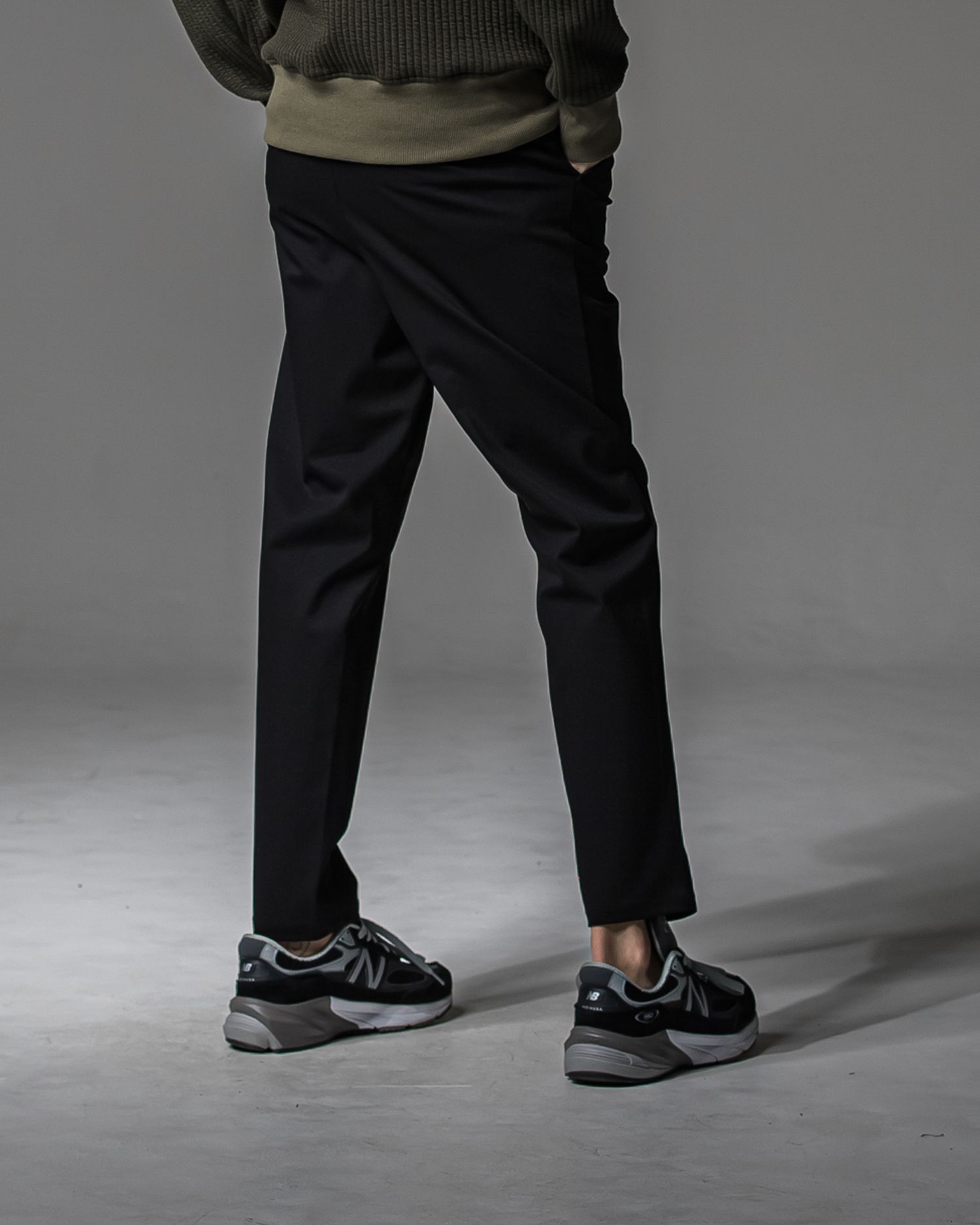PAT WIDE EASY PANTS / RC37-ST-036BN / ワイドテーパードパンツ / オックス ブラック