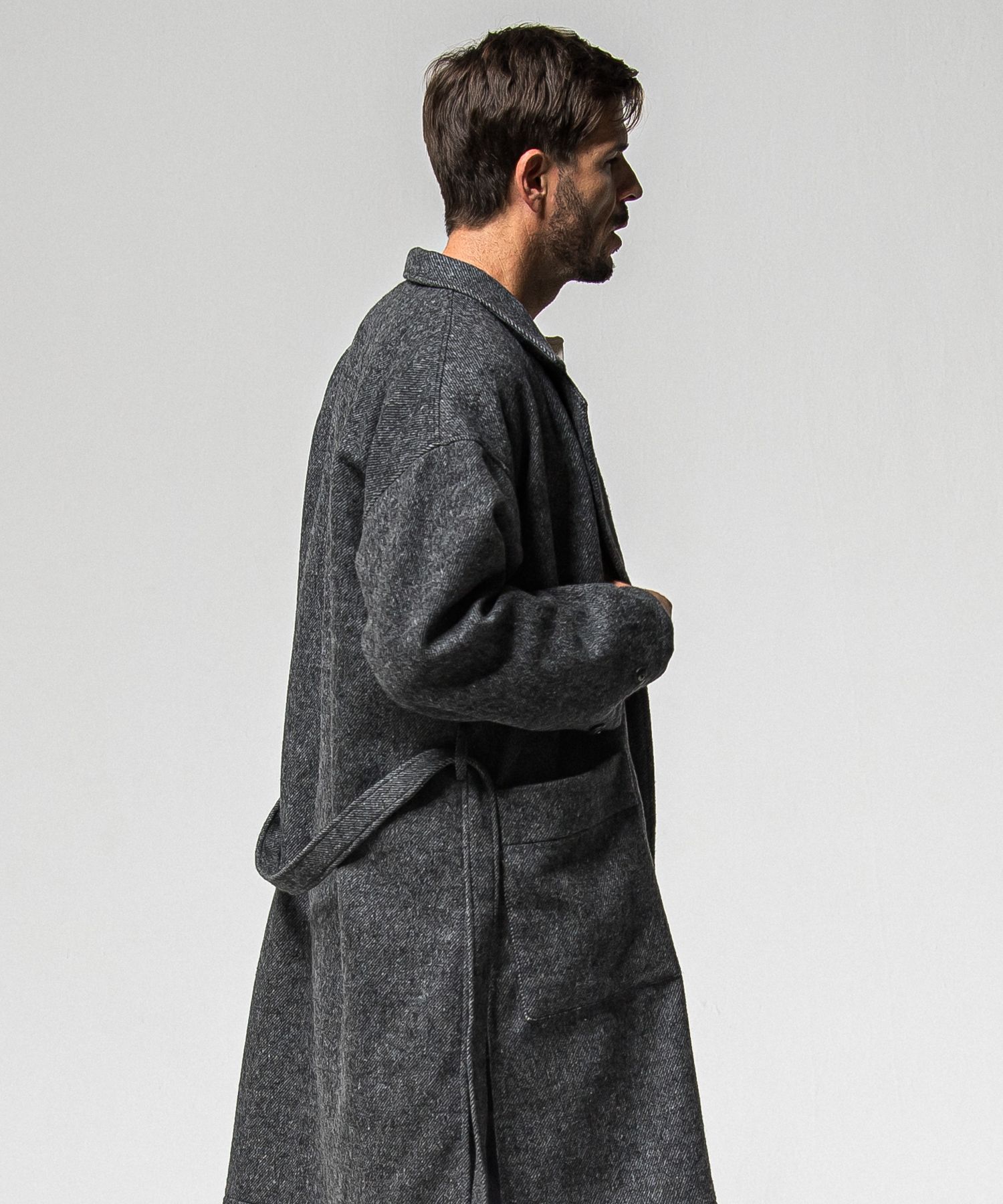 GOWN OVER COAT / RC38-JK-004 / オーバーサイズガウンコート / グレー (11月上旬入荷予定)