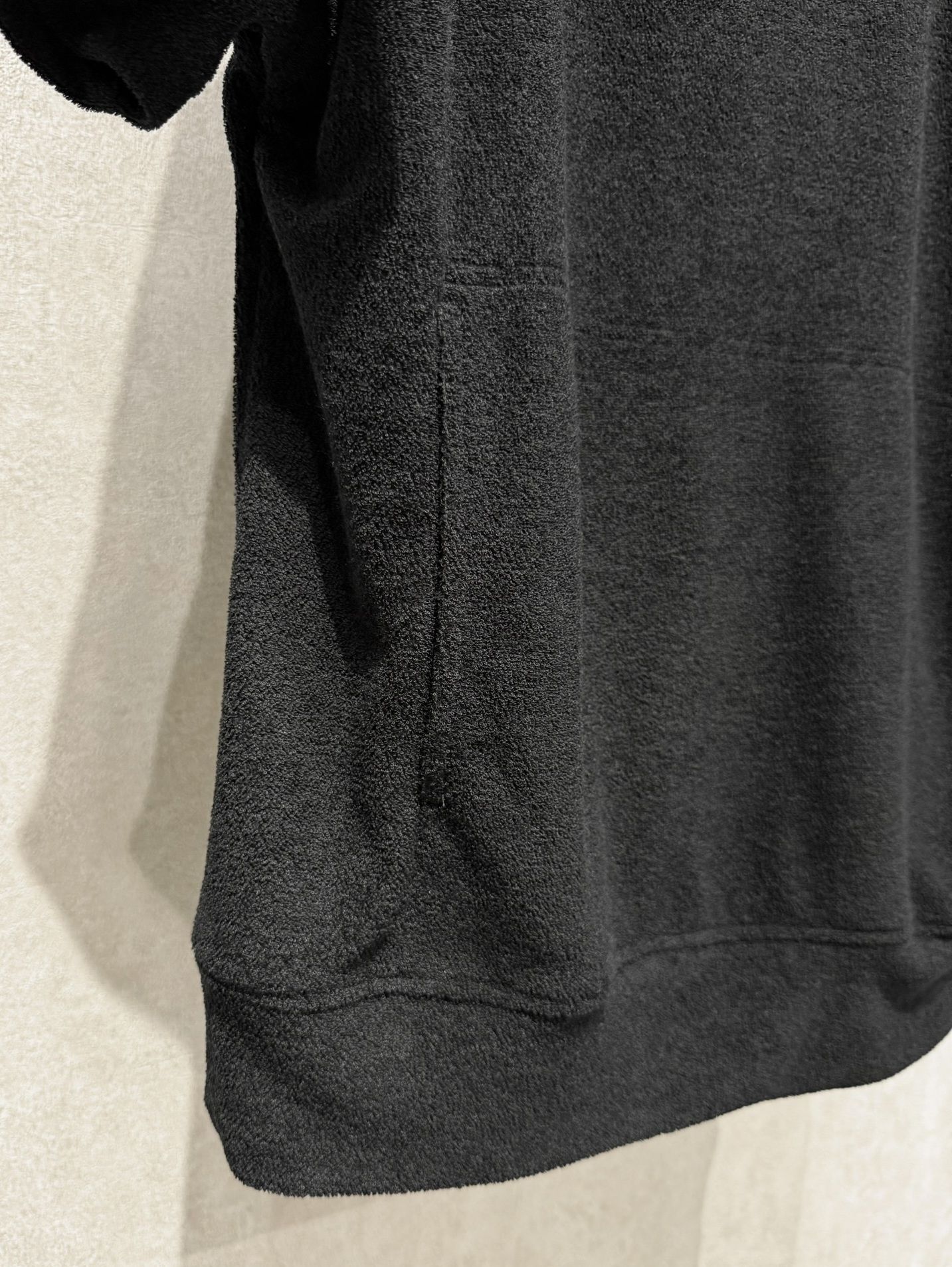 PILE HALF HOODIE / RC40-C-003 / パイル半袖パーカー / ブラック