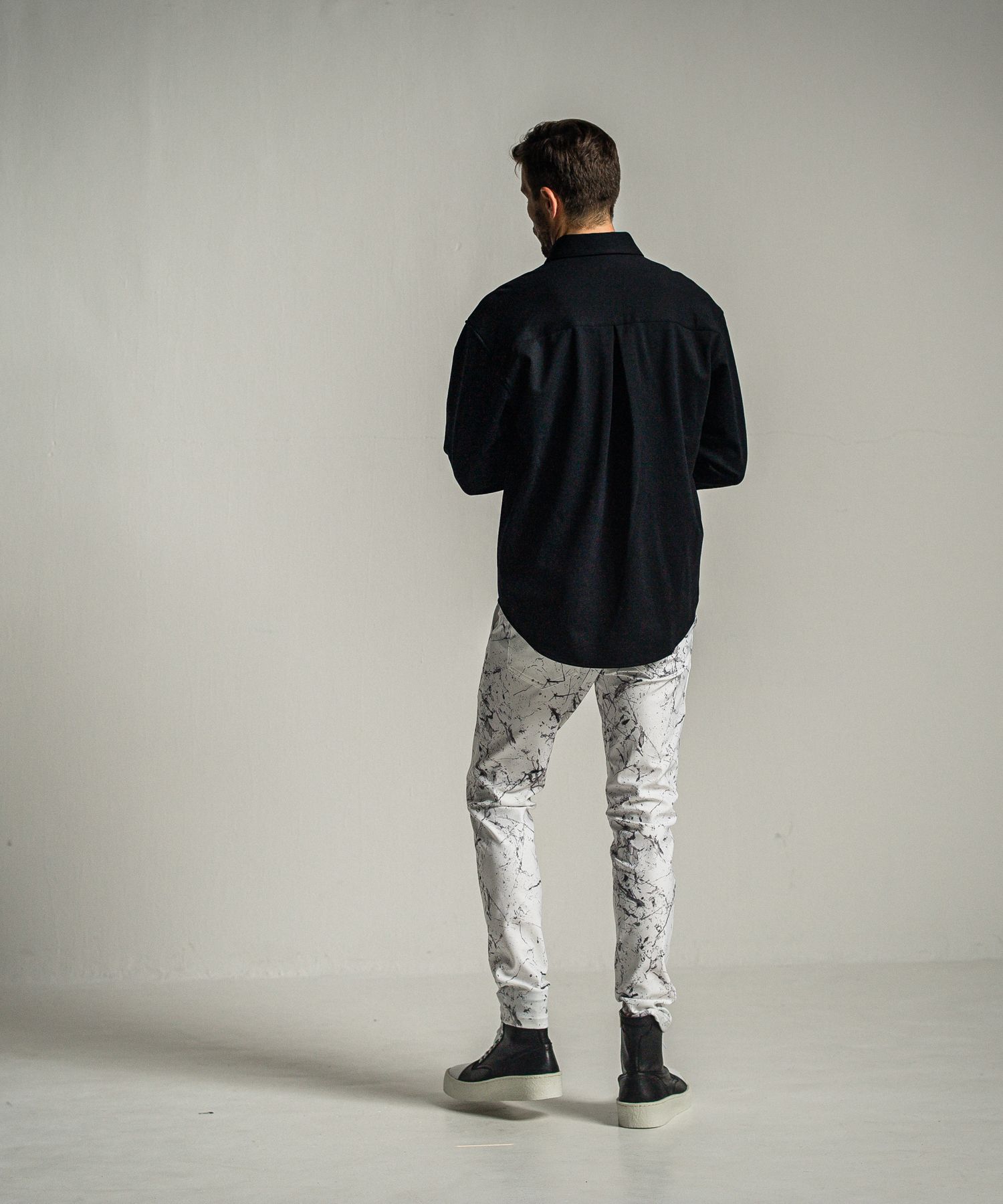 CHRIS EASY PANTS / RC34-ST-016 / ペイント柄イーシーパンツ / グレー
