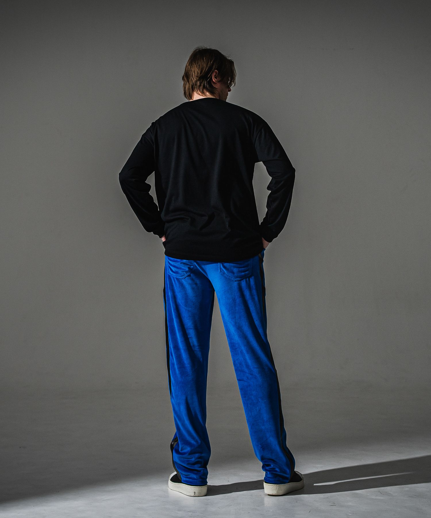 VELOUR SEMIWIDE TUCK PT / RC41-ST-044 / ベロアセミワイドタックパンツ / ブルー (9月中旬入荷予定)