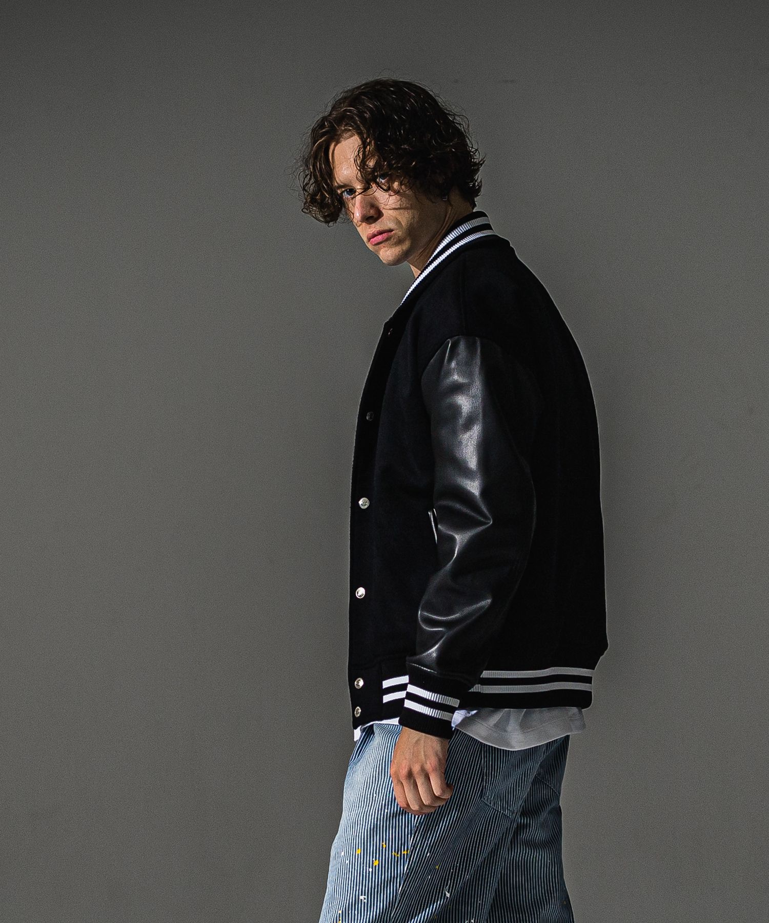 VARSITY JACKET / RC41-JK-008 / スタジャン / ブラック (10月下旬入荷予定)