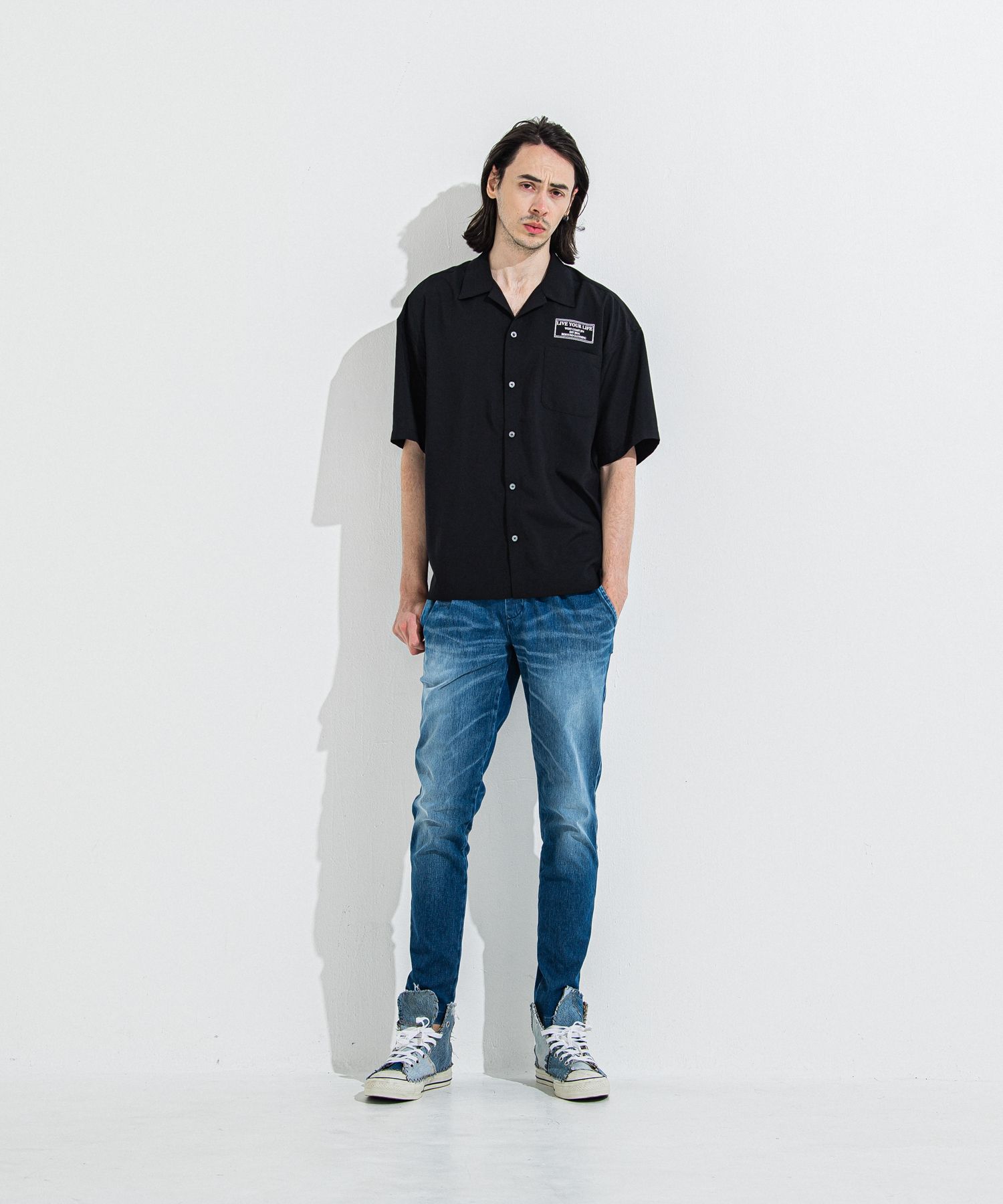 DENIM JERSEY CHRIS EASY TUCK PT / RC36-ST-016TD / ライトオンスデニムジャージイージータックパンツ / ダークインディゴ