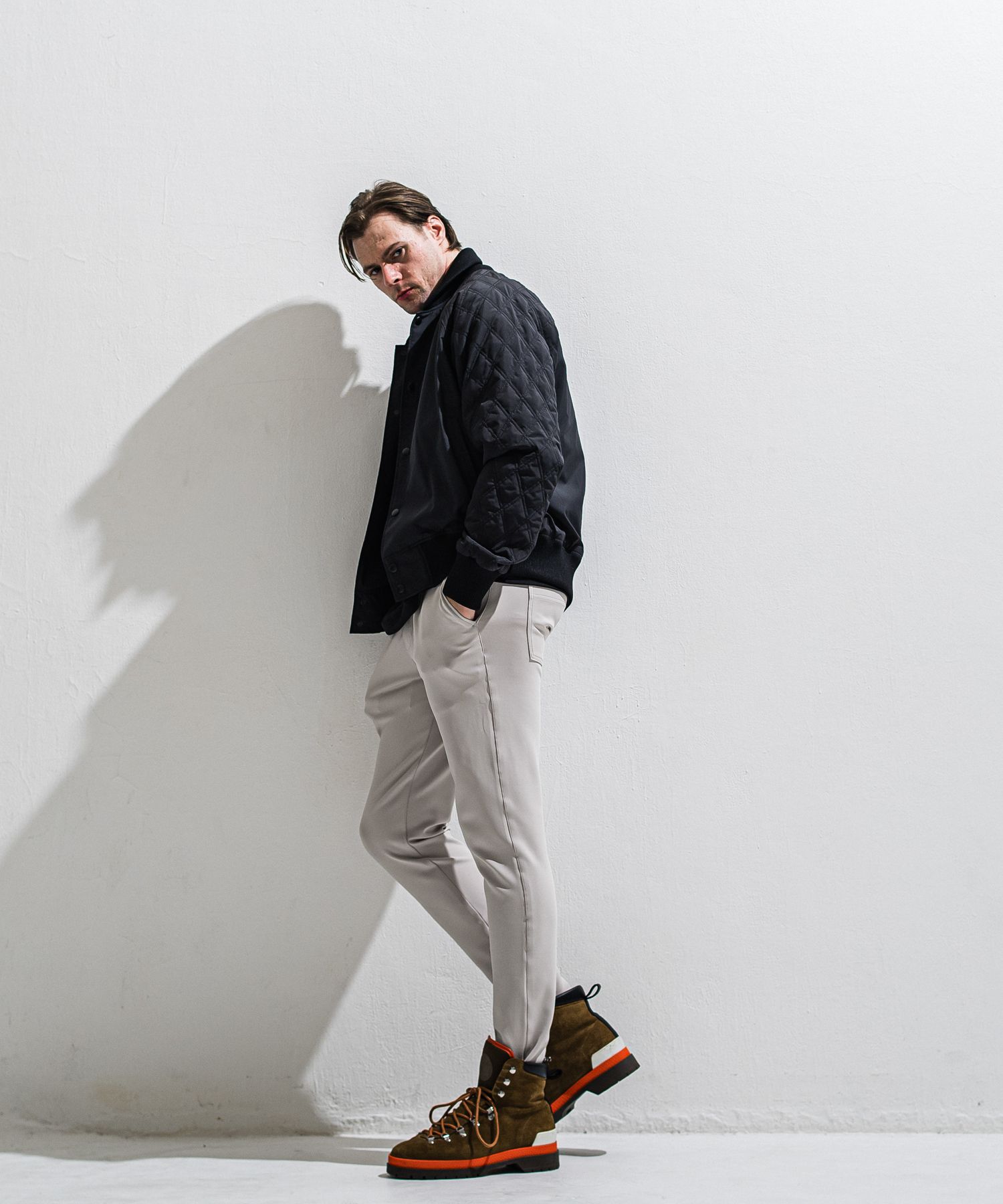 PB VARSITY JACKET / DP1-JK-001 / キルティングナイロンスタジャン / ブラック (2月中旬入荷予定)