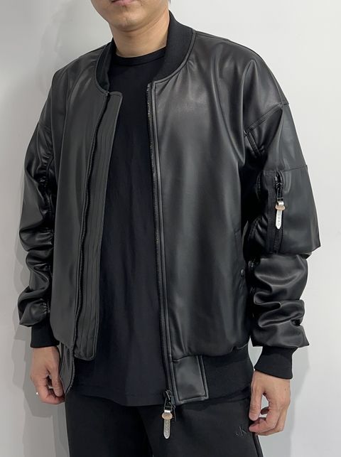 DAVID JACKET / RC33-JK-003 / MA-1 / エコレザーブラック