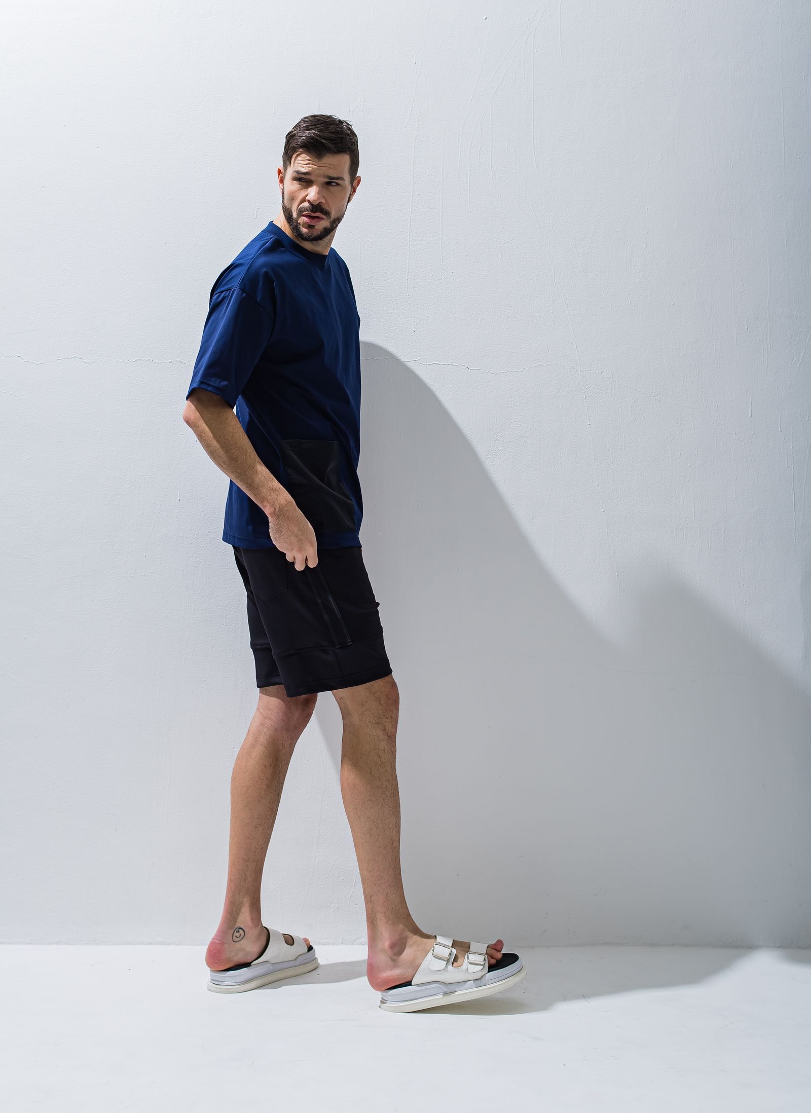 SIDE POCKET OVER TEE / RC28-T-005 / サイドポケットビッグTシャツ / ネイビー