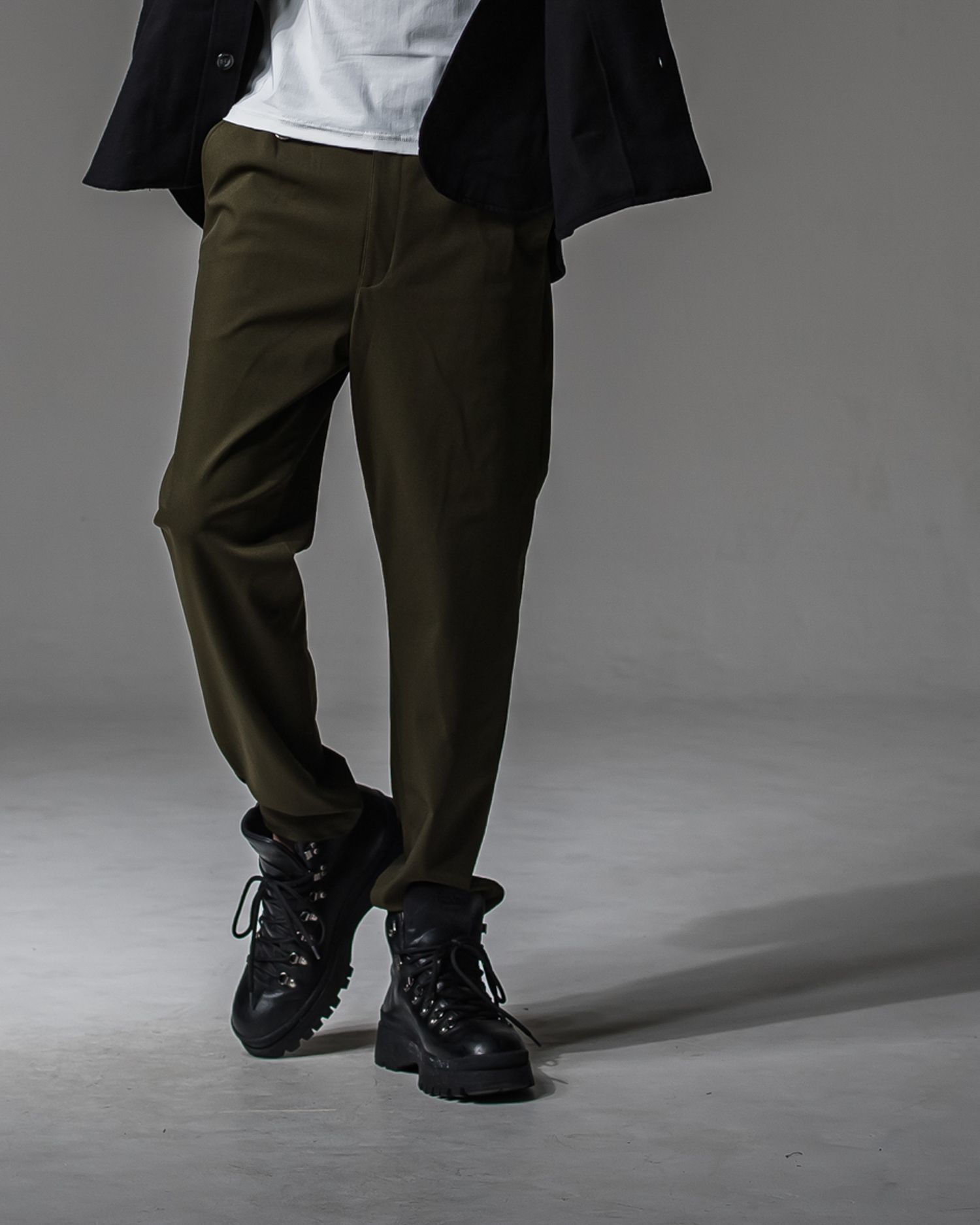 PAT WIDE EASY PANTS / RC37-ST-036BN / ワイドテーパードパンツ / オックス カーキ