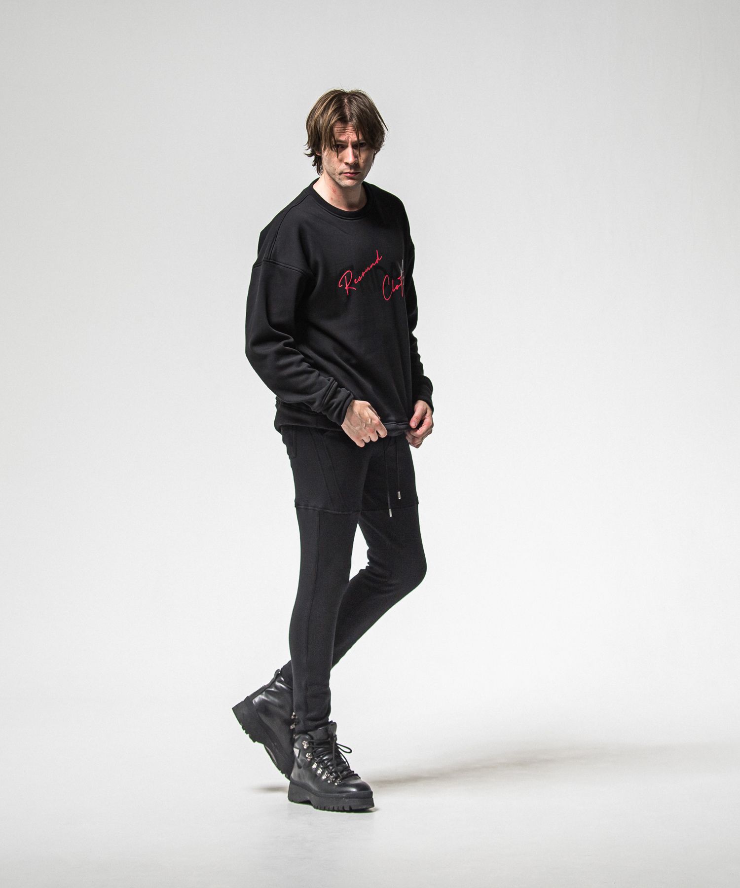 VELOURS FLEECE TYLER PANTS / RC38-ST-026H / 裏起毛スウェットラインパンツ / ブラック (11月中旬入荷予定)