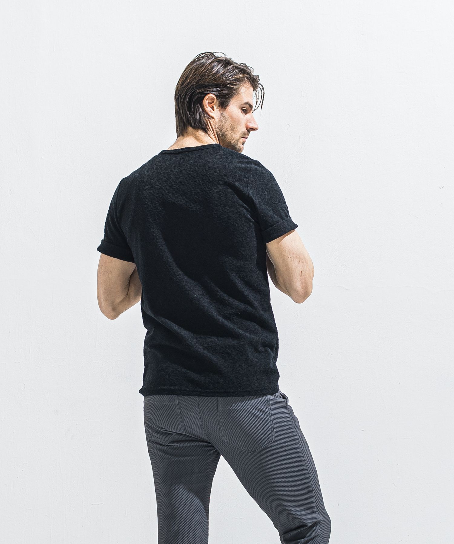 PILE ROLL UP TEE / RC40-T-001 / パイルロールアップTシャツ / ブラック (4月中旬入荷予定)