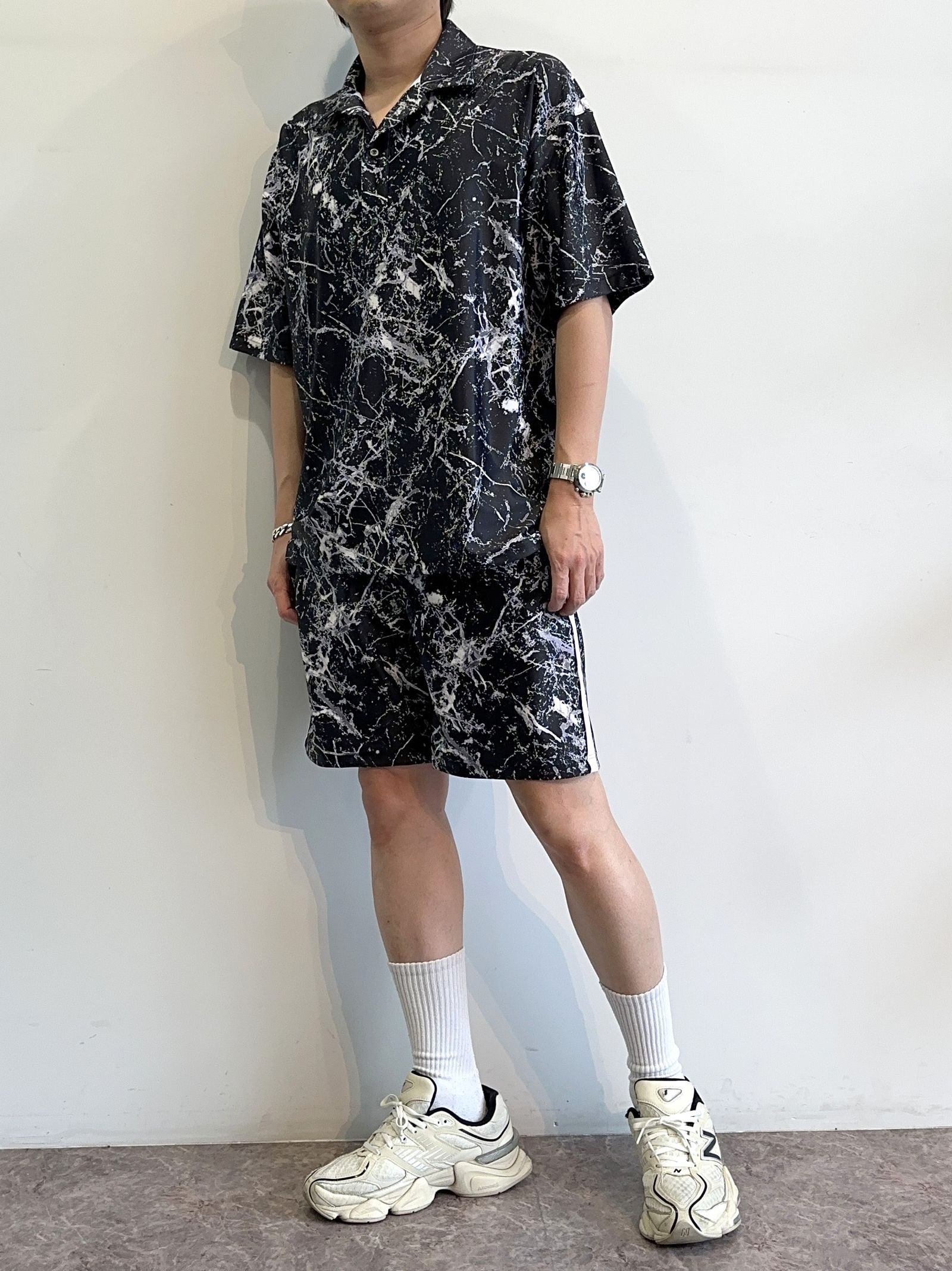 RUSH OVER POLO / RC32-T-013 / ラッシュガードポロシャツ / ペイントブラック
