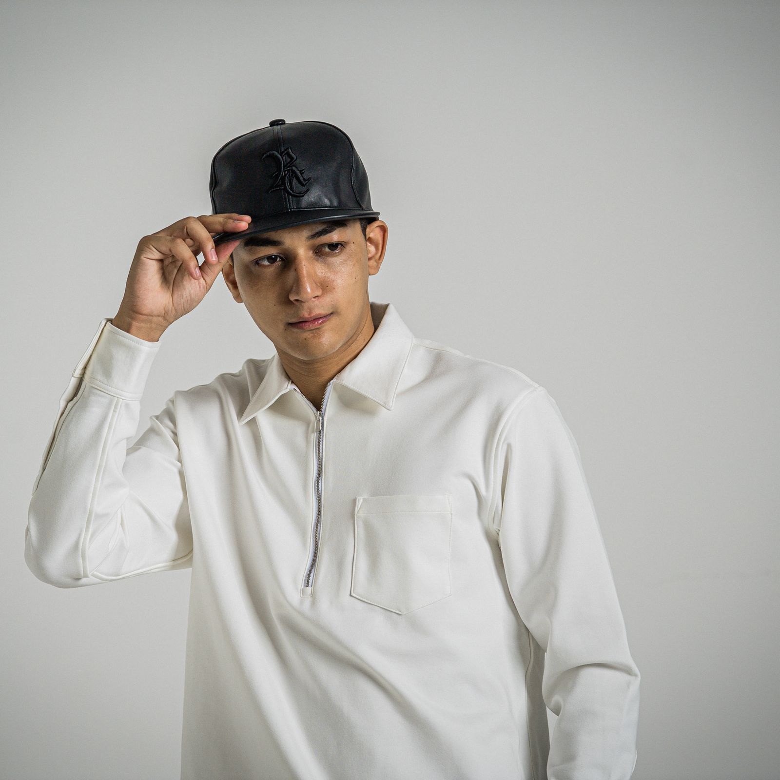 LEATHER RC BB CAP / RC34-CAP-001 / エコレザーベースボールキャップ / ブラック