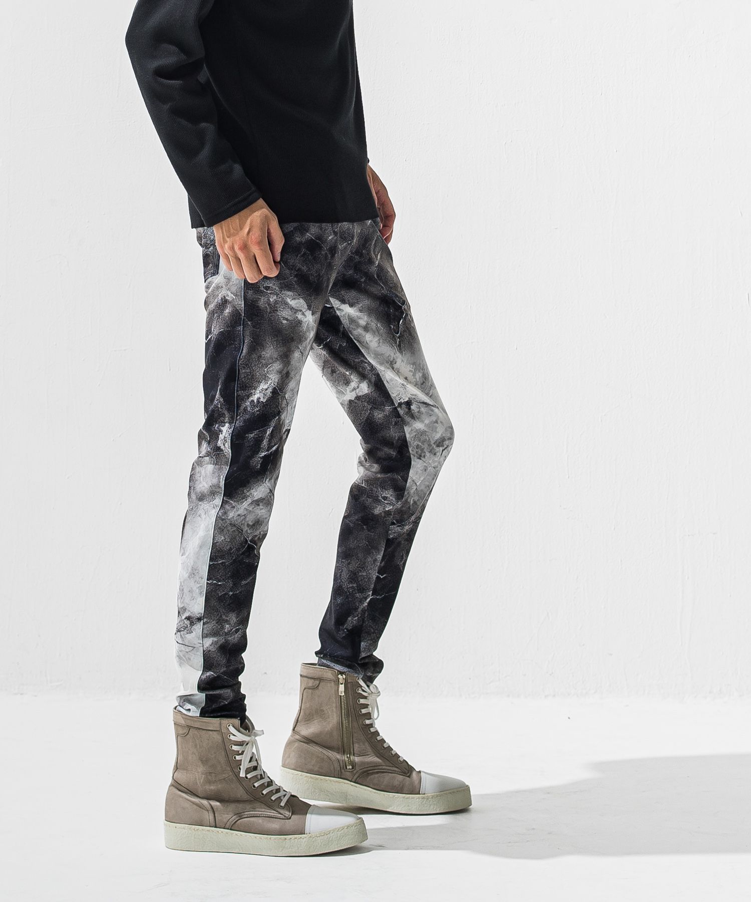 CHRIS EASY TUCK PANTS / RC42-ST-016T / イージータックパンツ / マーブルブラック (1月上旬入荷予定)