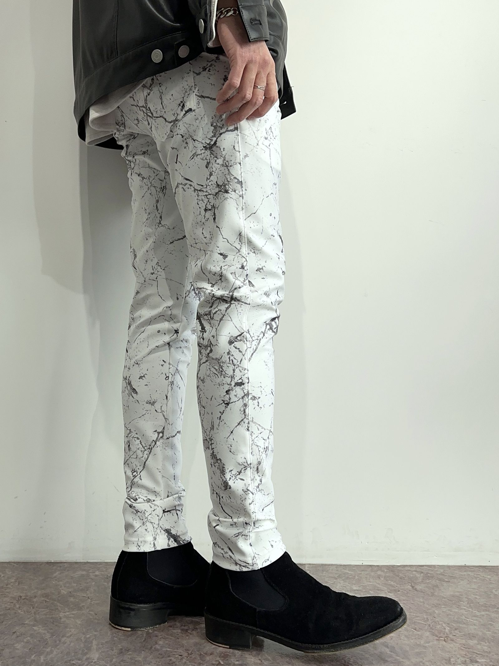 CHRIS EASY PANTS / RC34-ST-016 / ペイント柄イーシーパンツ / グレー
