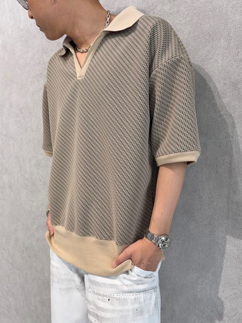 DELAYスキッパーポロ×RESOUNDダブルニーデニムコーデ